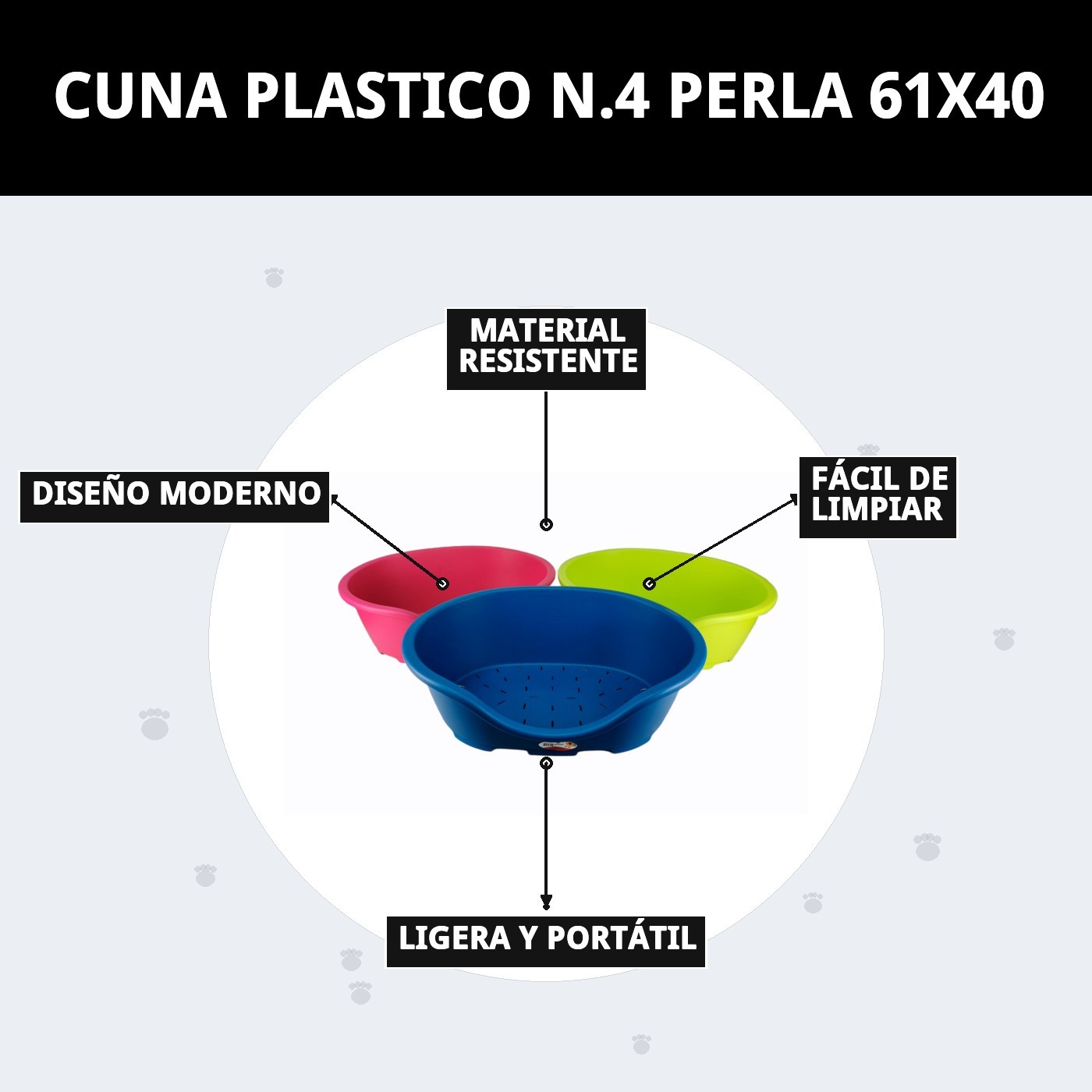 CUNA PLASTICO N.4 PERLA 61X40