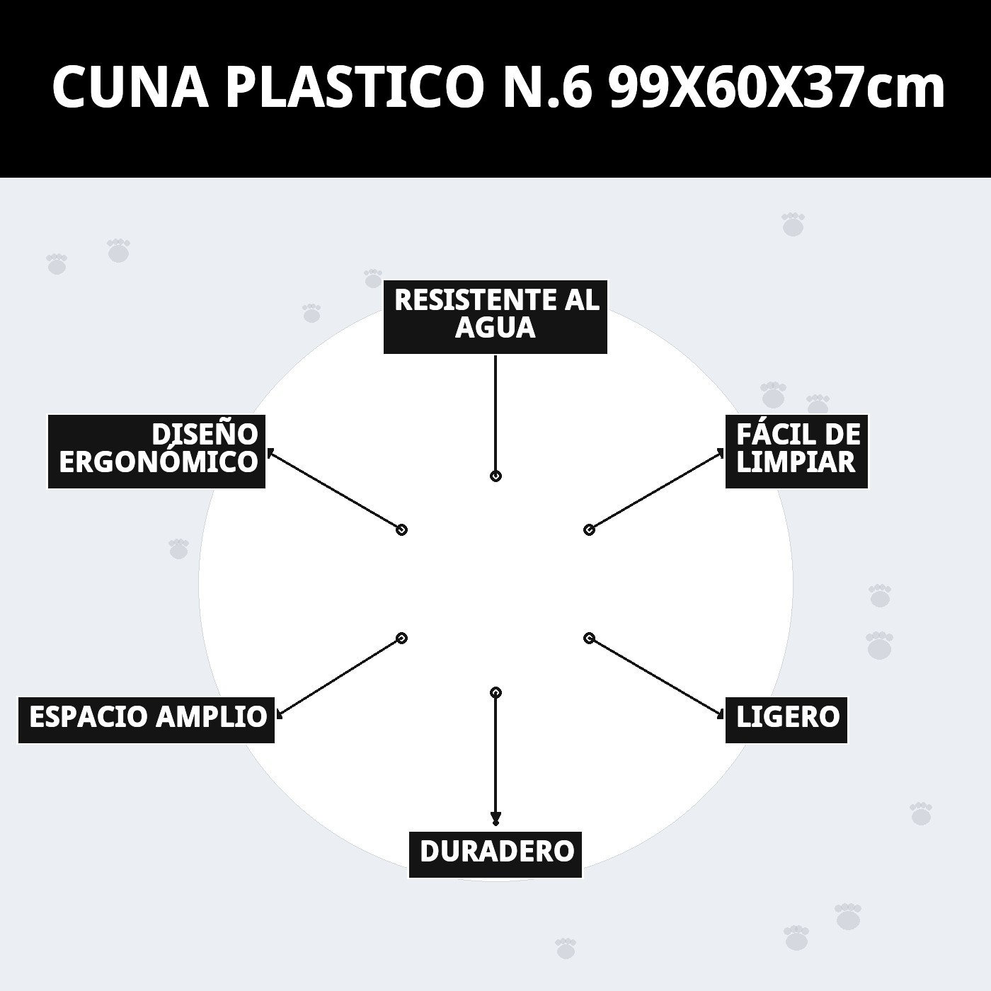CUNA PLASTICO N.6 99X60X37cm