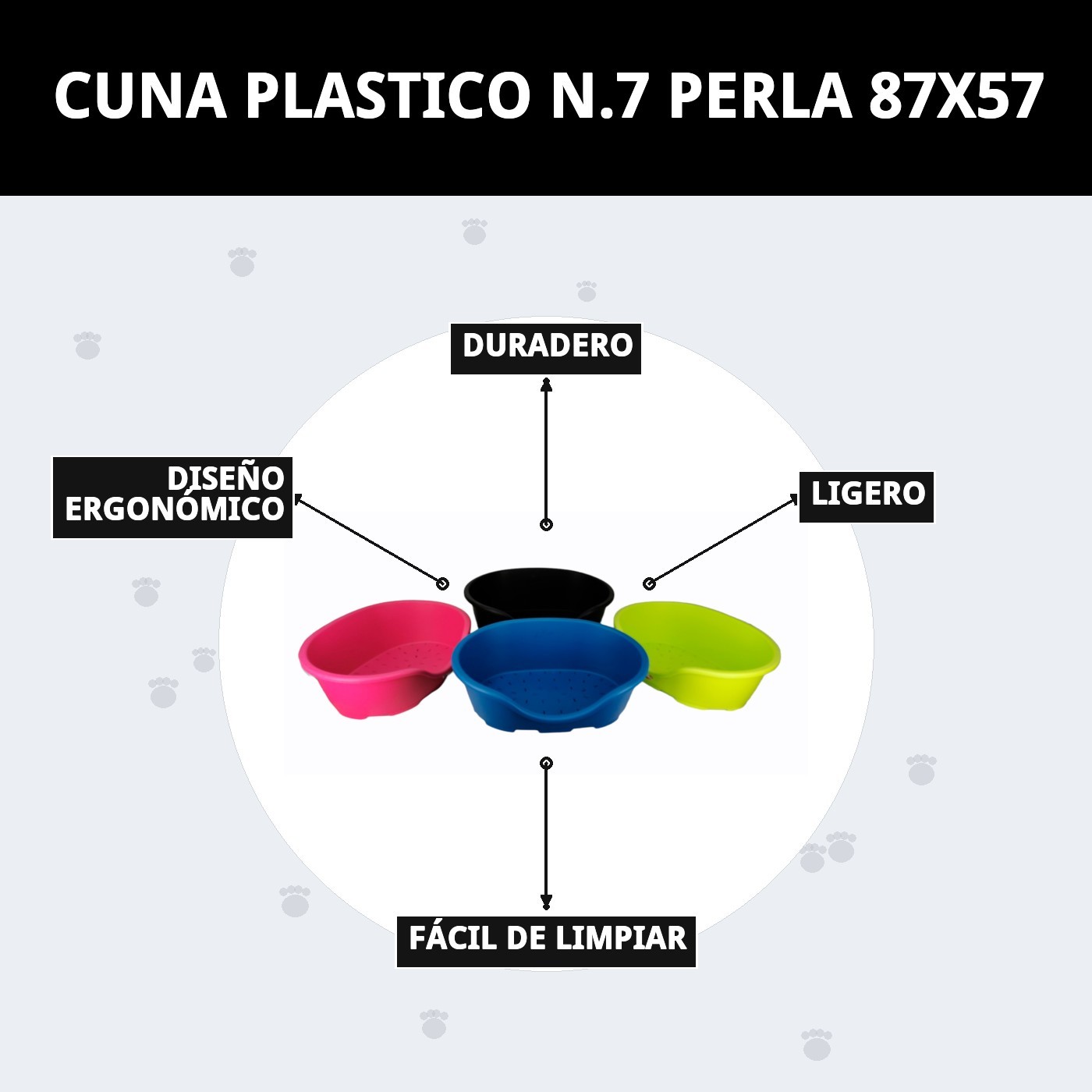 CUNA PLASTICO N.7 PERLA 87X57