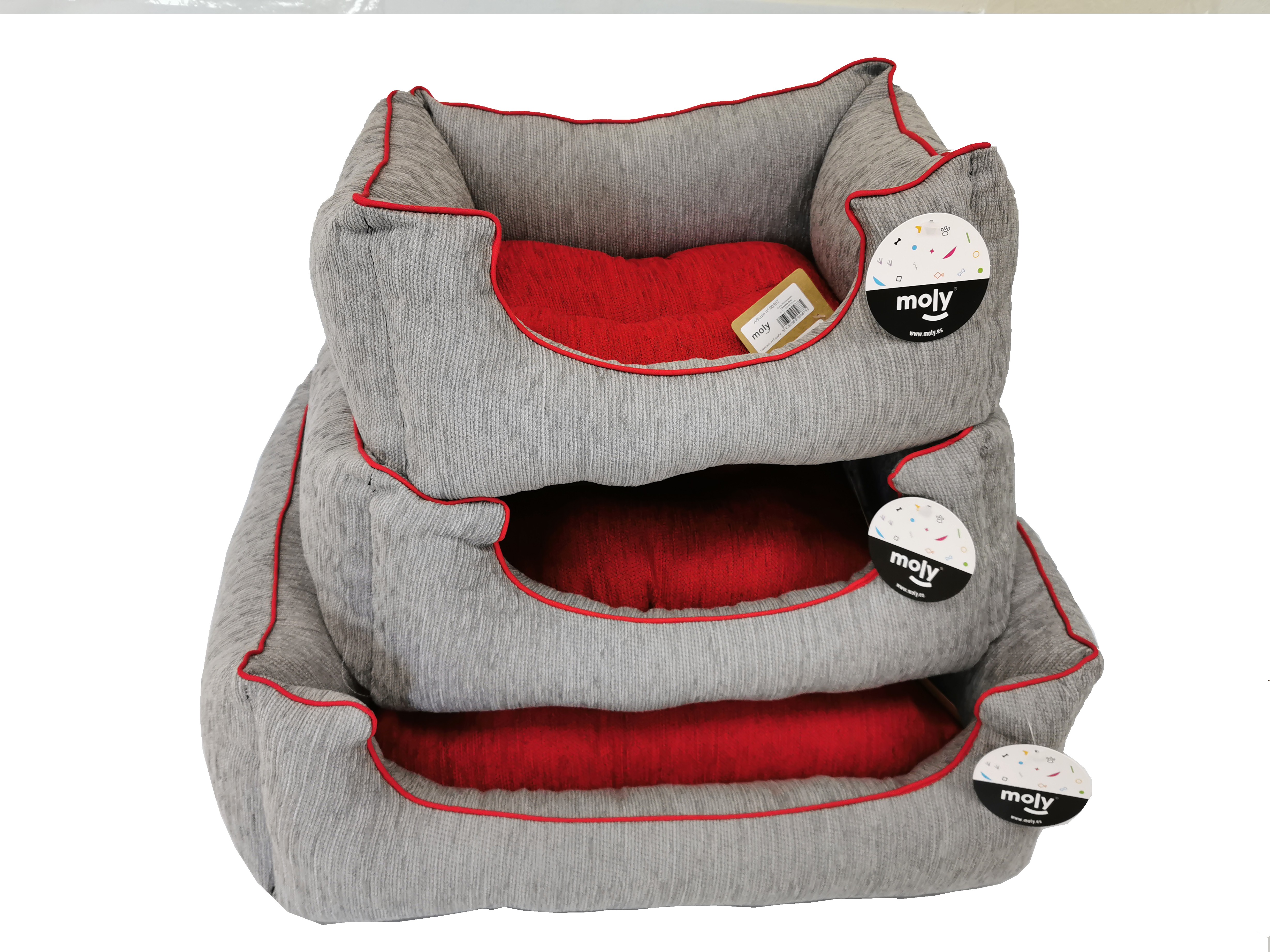 CUNA RECT. CHENILLA GRIS T-3 75*63*24