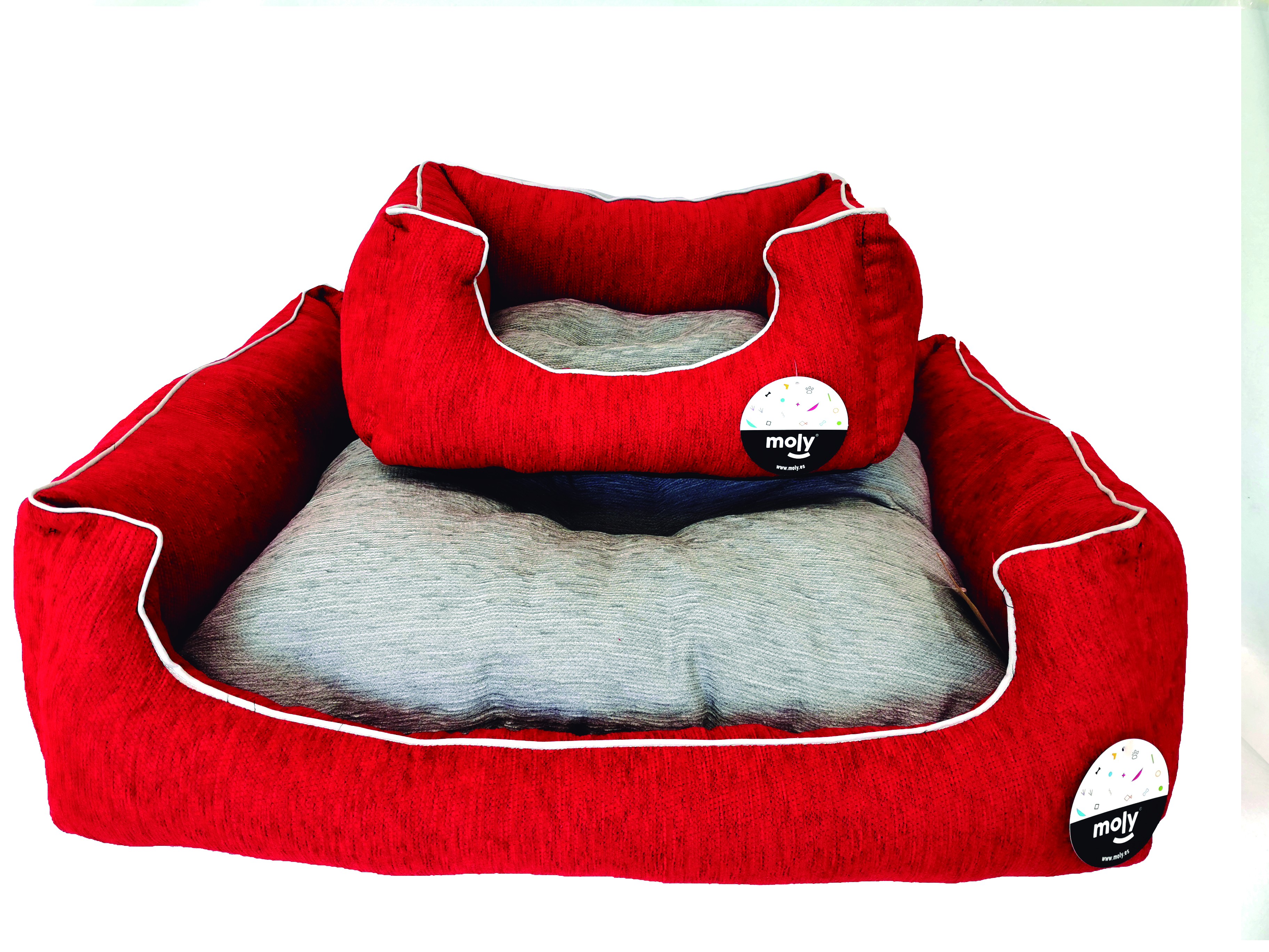 CUNA RECT. CHENILLA ROJA T.1 50*42*21