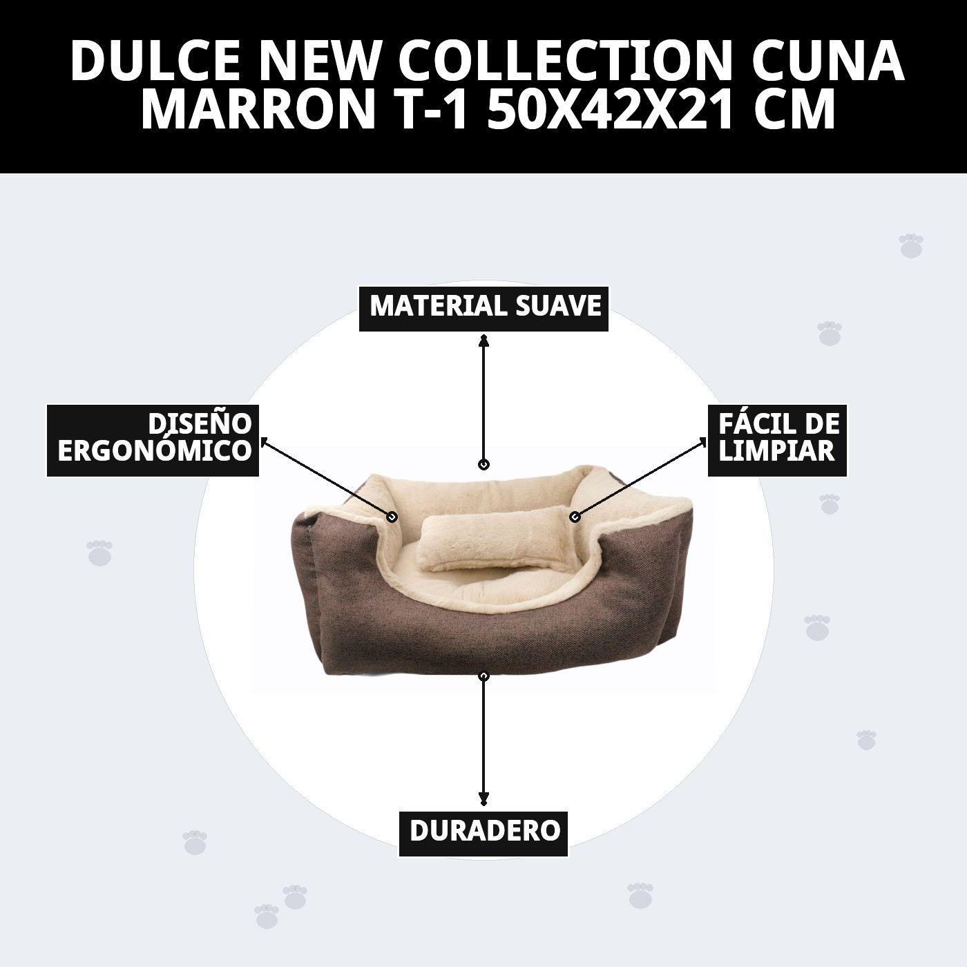DULCE NEW COLLECTION CUNA MARRON T-1 50X42X21 CM