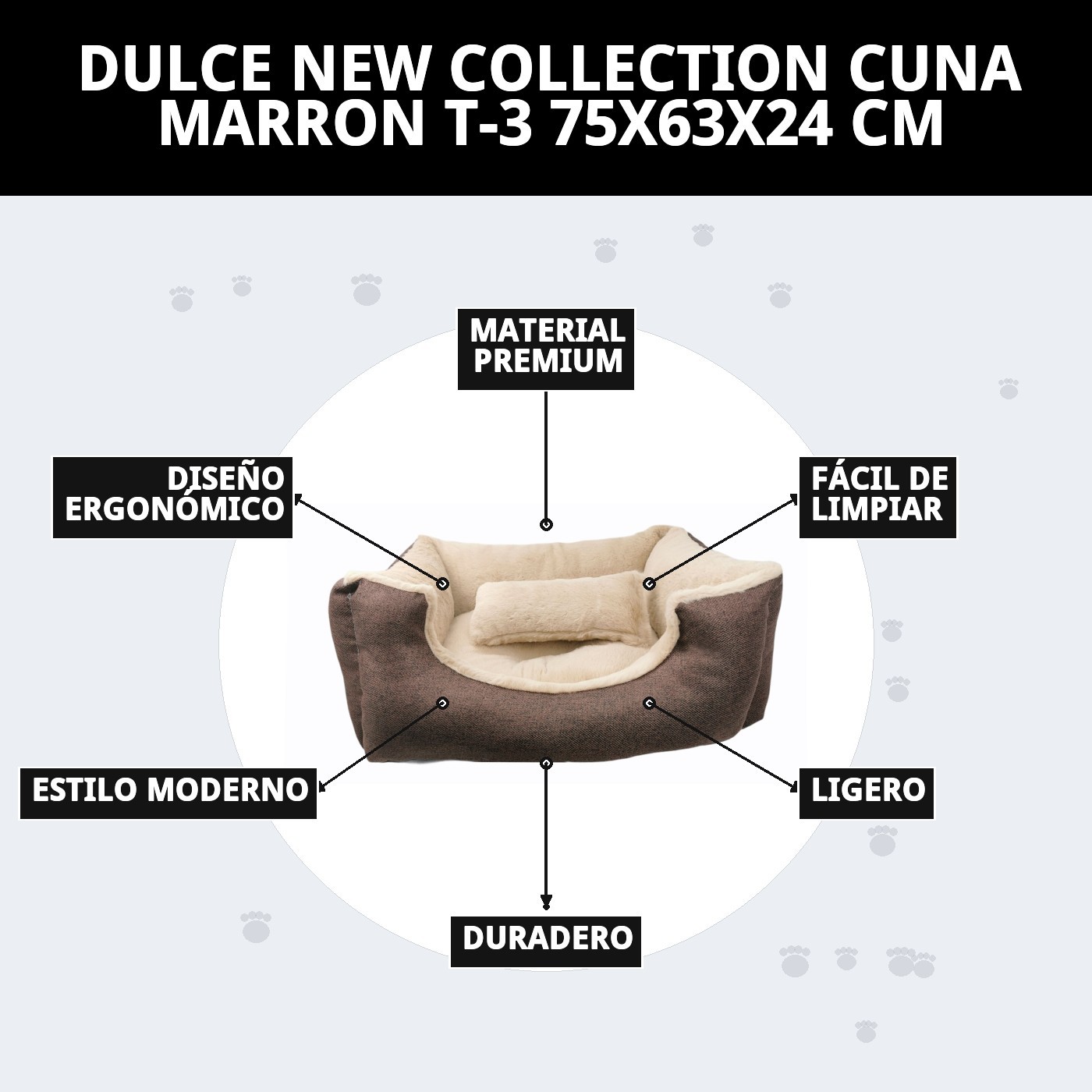DULCE NEW COLLECTION CUNA MARRON T-3 75X63X24 CM
