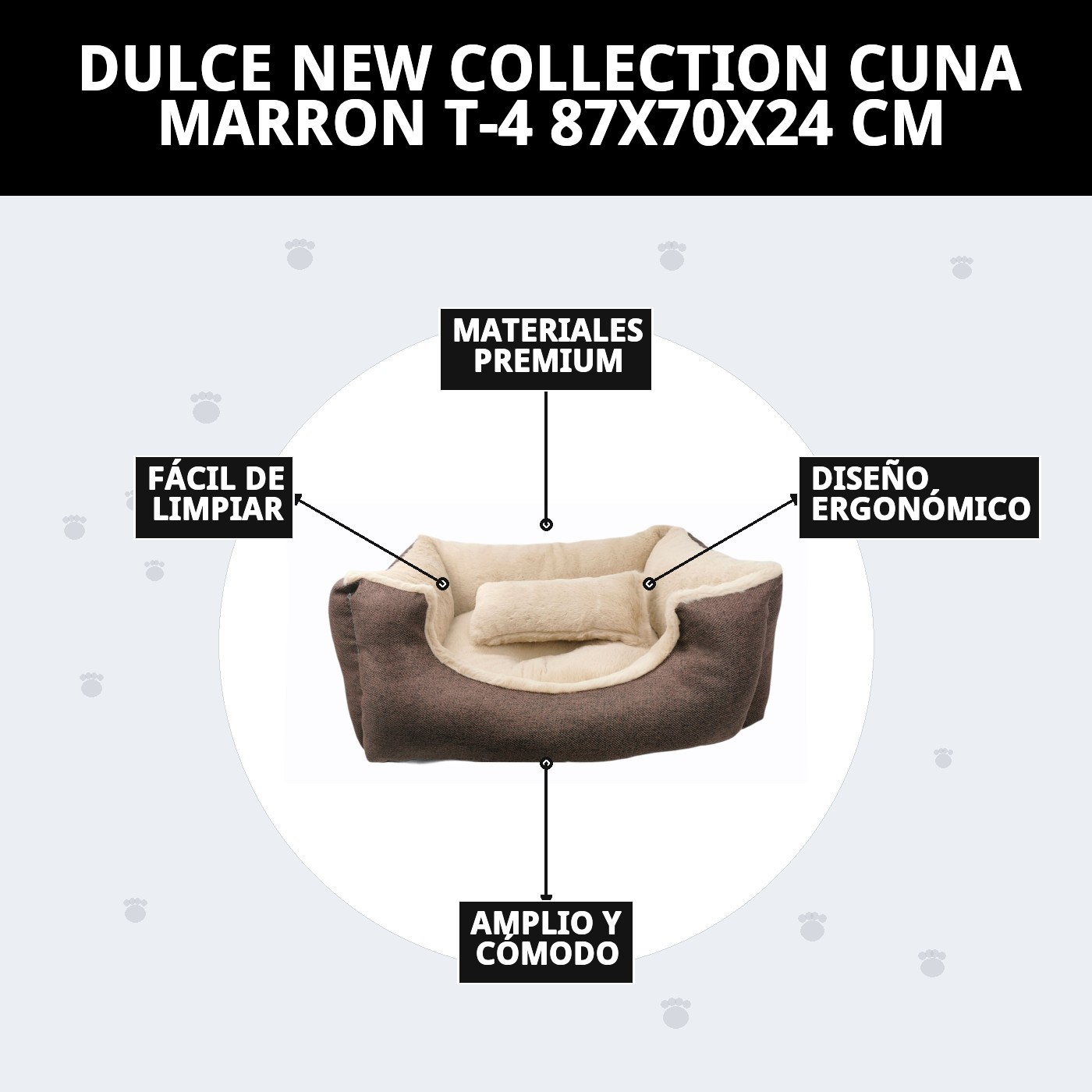 DULCE NEW COLLECTION CUNA MARRON T-4 87X70X24 CM