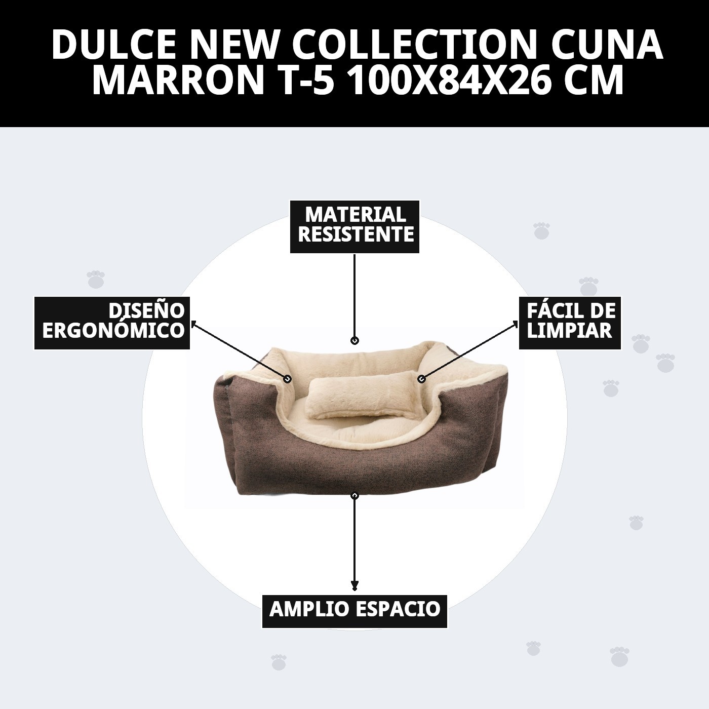 DULCE NEW COLLECTION CUNA MARRON T-5 100X84X26 CM
