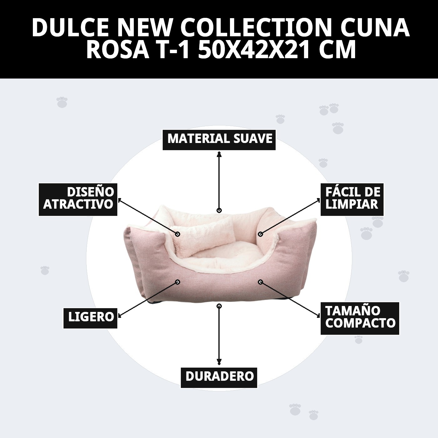 DULCE NEW COLLECTION CUNA ROSA T-1 50X42X21 CM