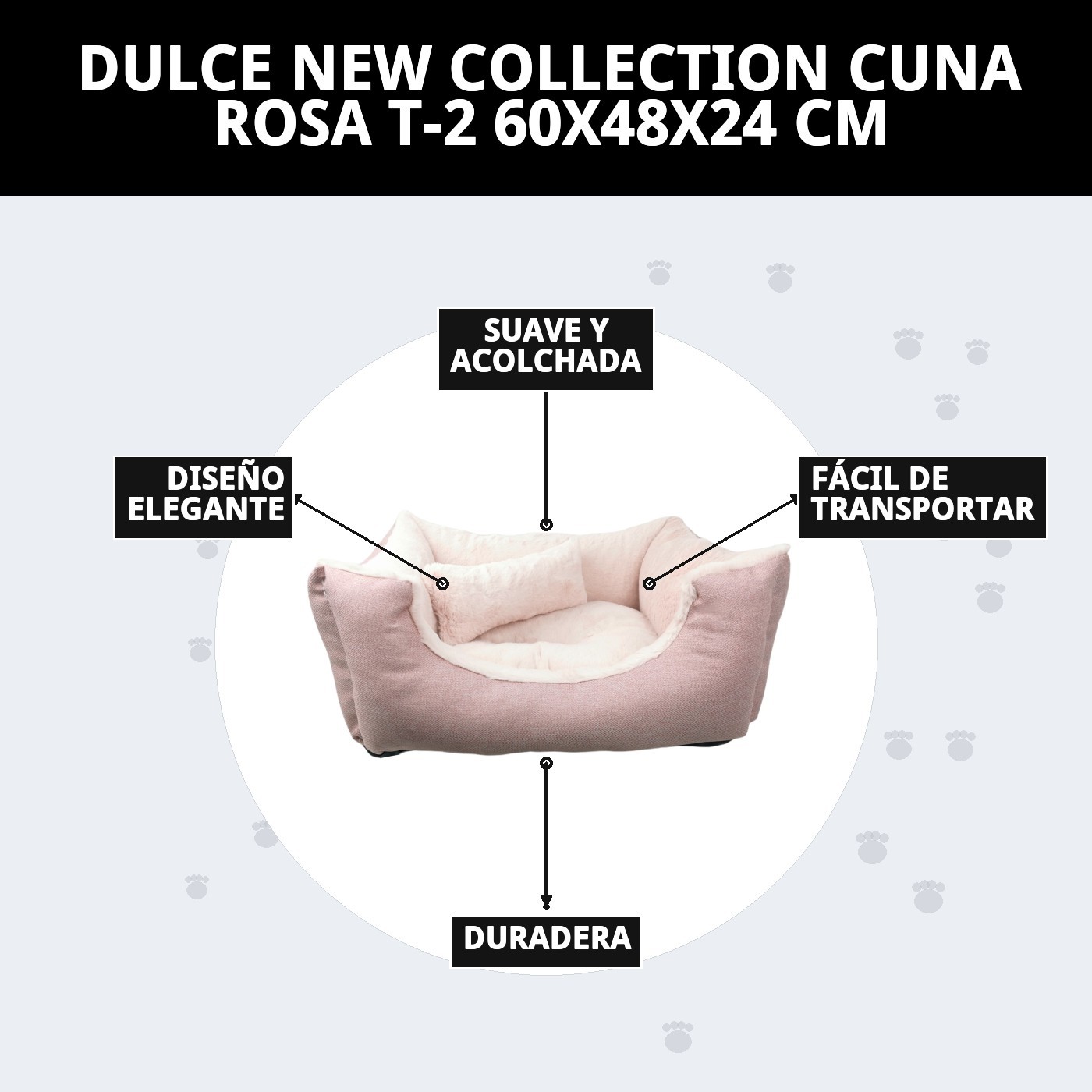 DULCE NEW COLLECTION CUNA ROSA T-2 60X48X24 CM