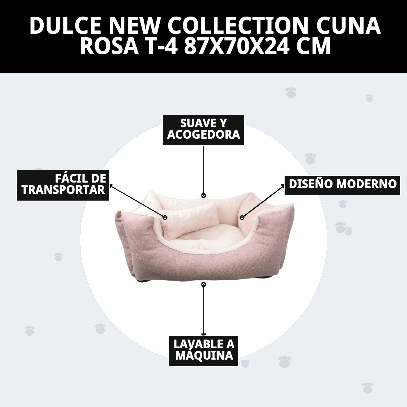DULCE NEW COLLECTION CUNA ROSA T-4 87X70X24 CM