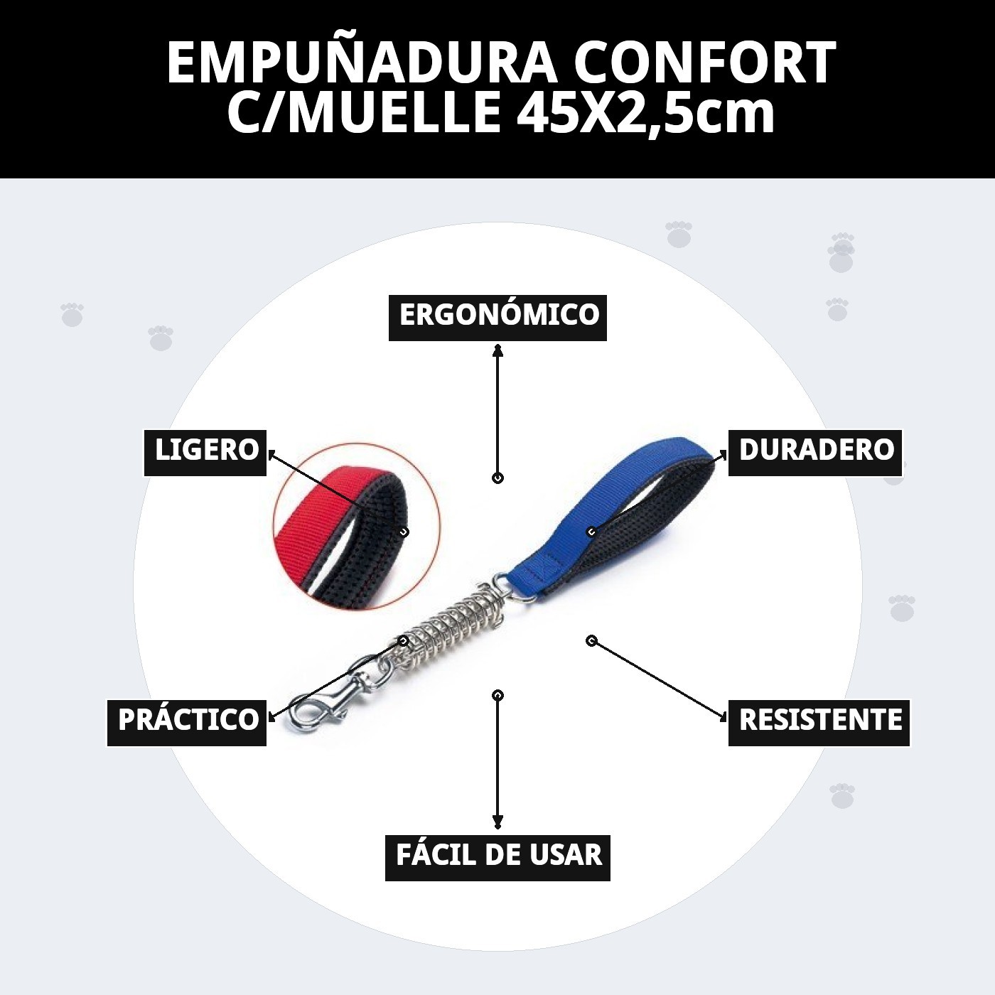 EMPUÑADURA CONFORT C/MUELLE 45X2,5cm