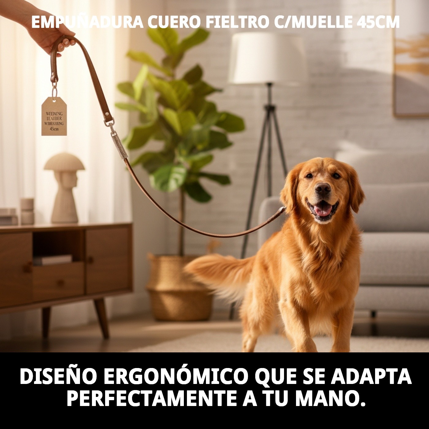 EMPUÑADURA CUERO FIELTRO C/MUELLE 45cm