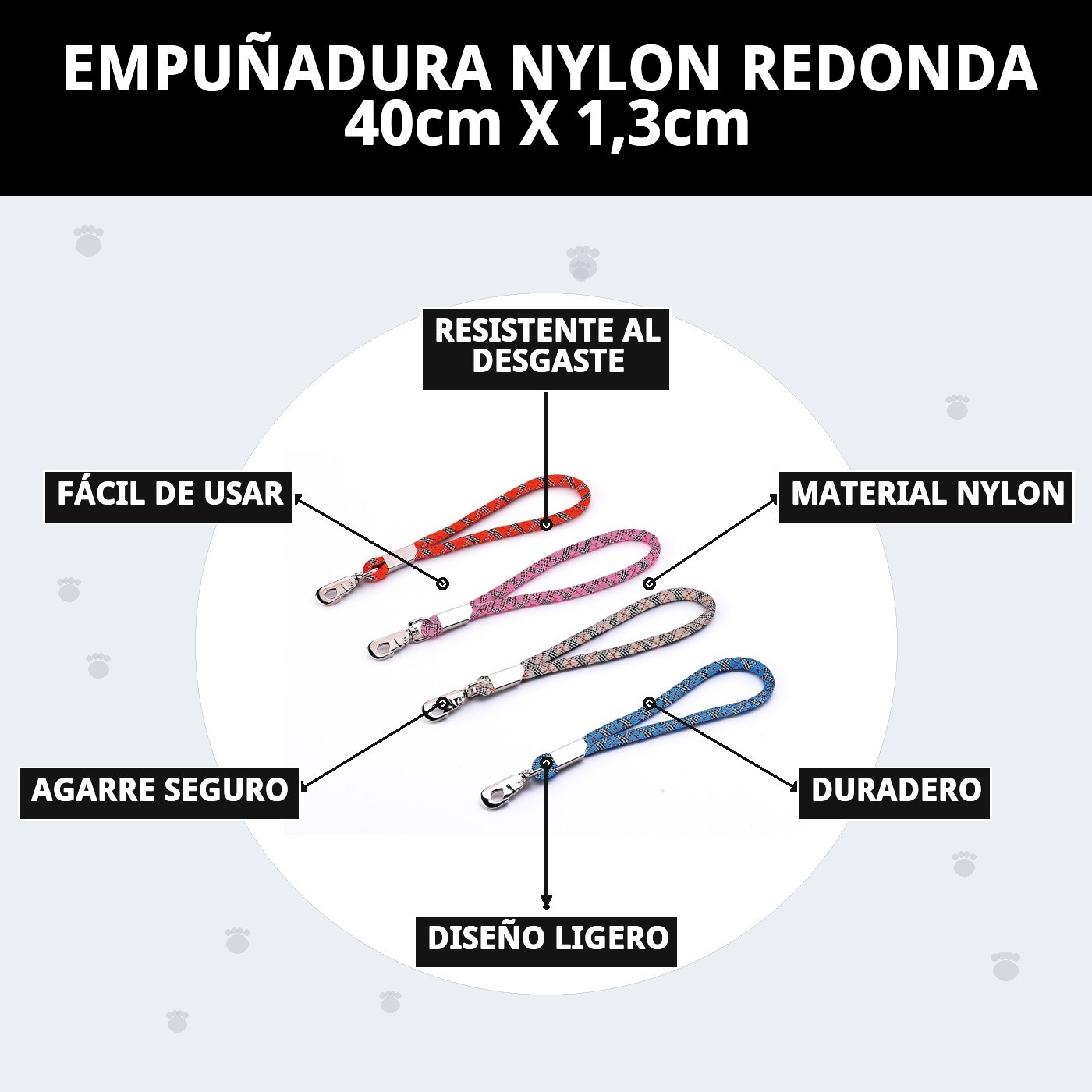 EMPUÑADURA NYLON REDONDA 40cm X 1,3cm