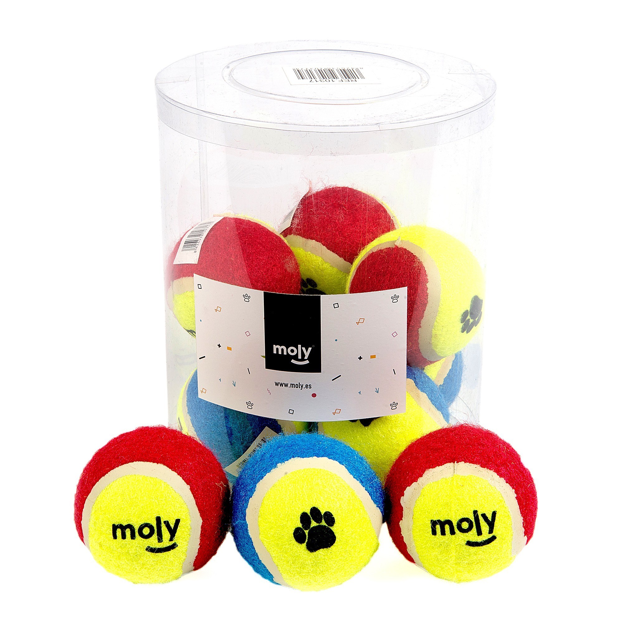 EXP. 10 PELOTAS TENIS C/HUELLAS 6.5CMS