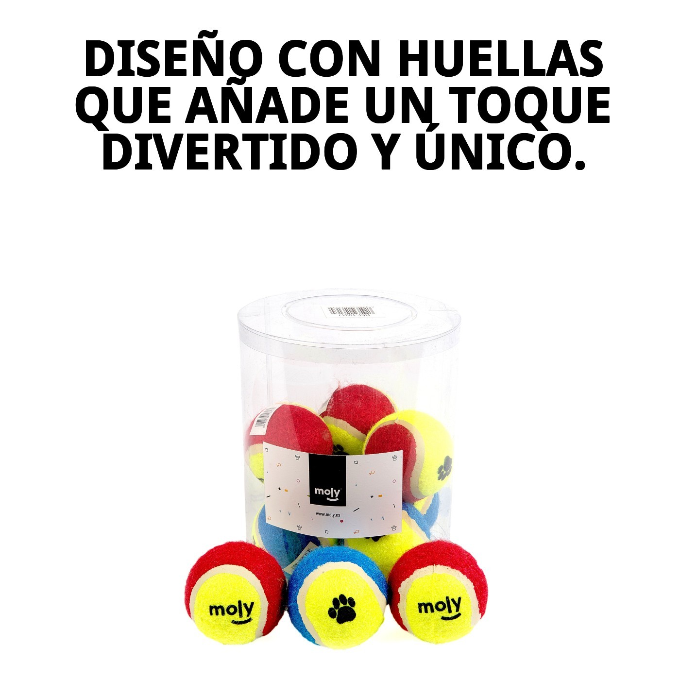 EXP. 10 PELOTAS TENIS C/HUELLAS 6.5CMS