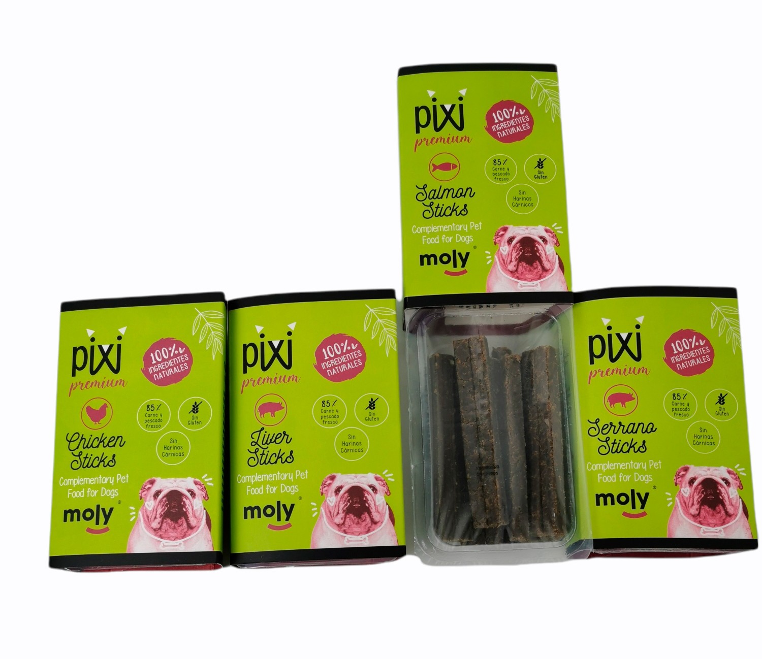 Expositor Barrita Snack de Jamón 8 Unidades 200 g | Premio Natural y Sabroso para Perros