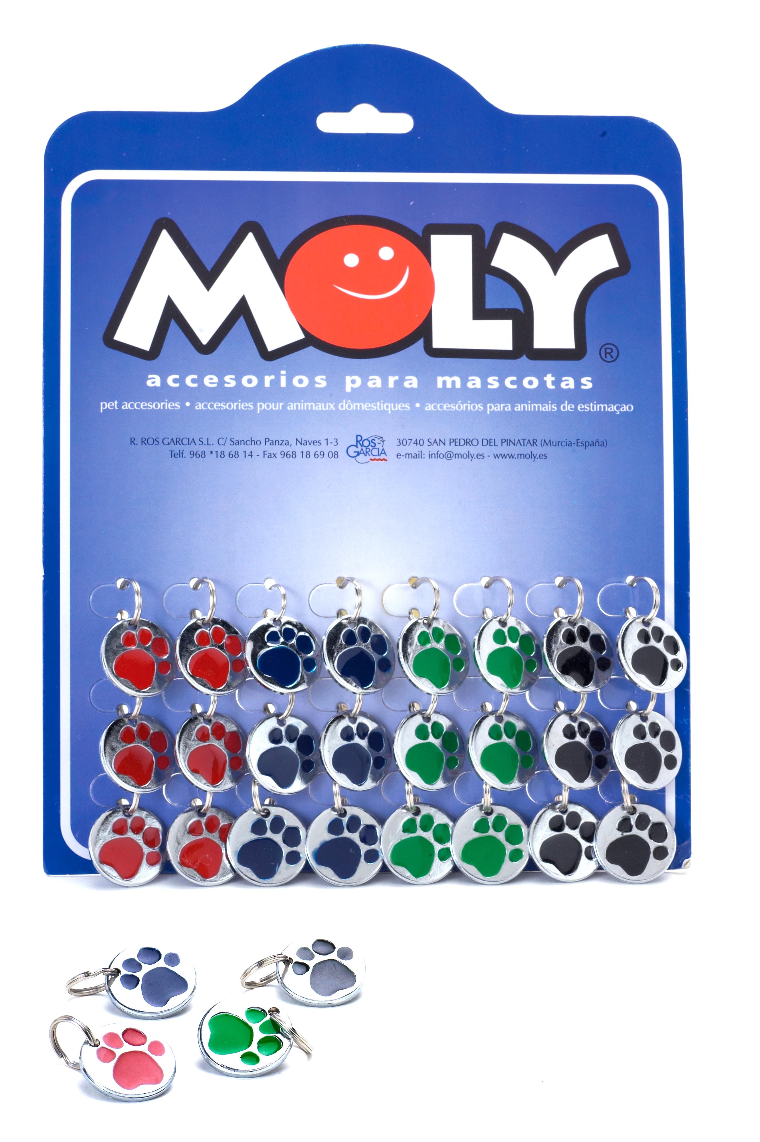 Expositor de 24 Placas Identificativas con Huella | Accesorios para Mascotas – Moly