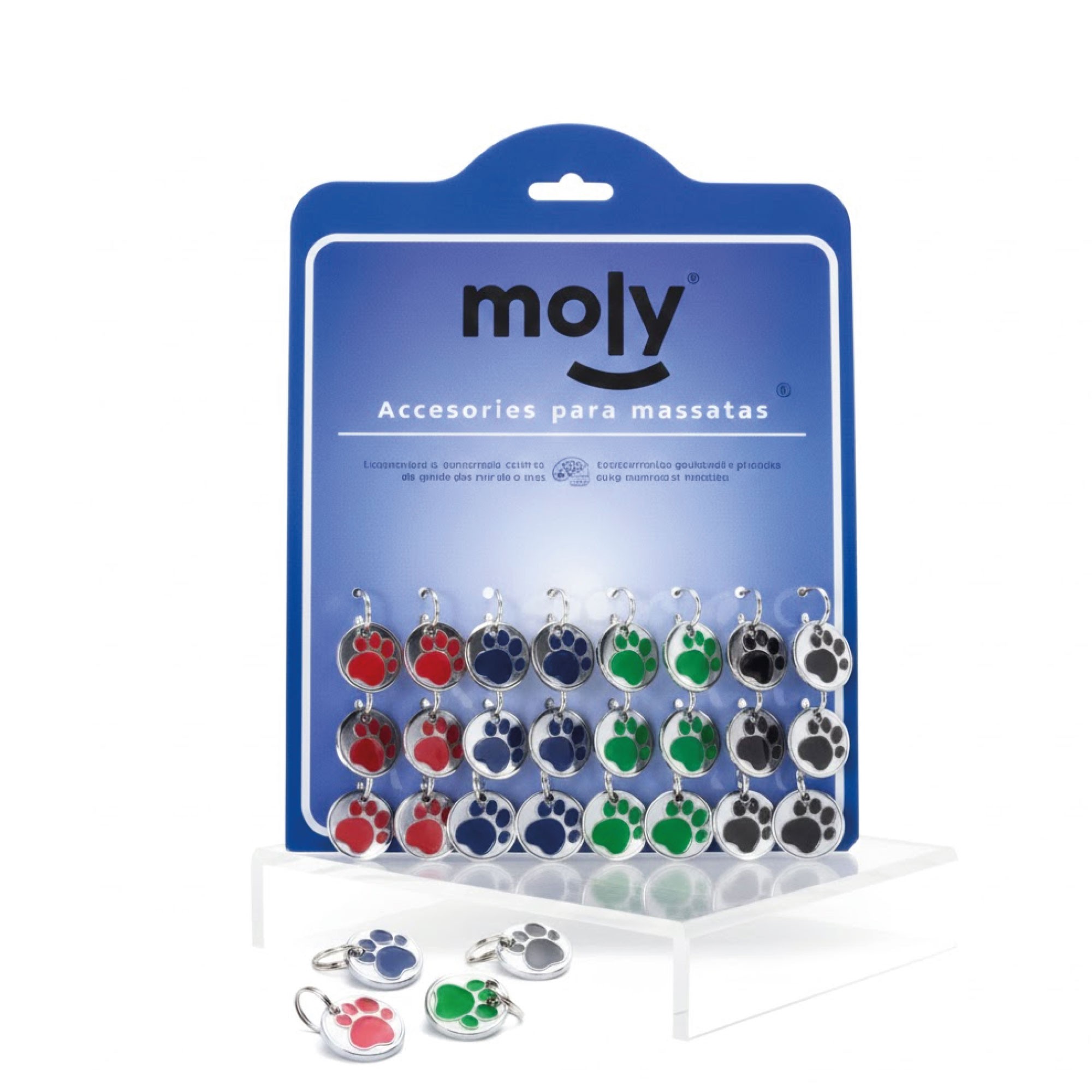 Expositor de 24 Placas Identificativas con Huella | Accesorios para Mascotas – Moly