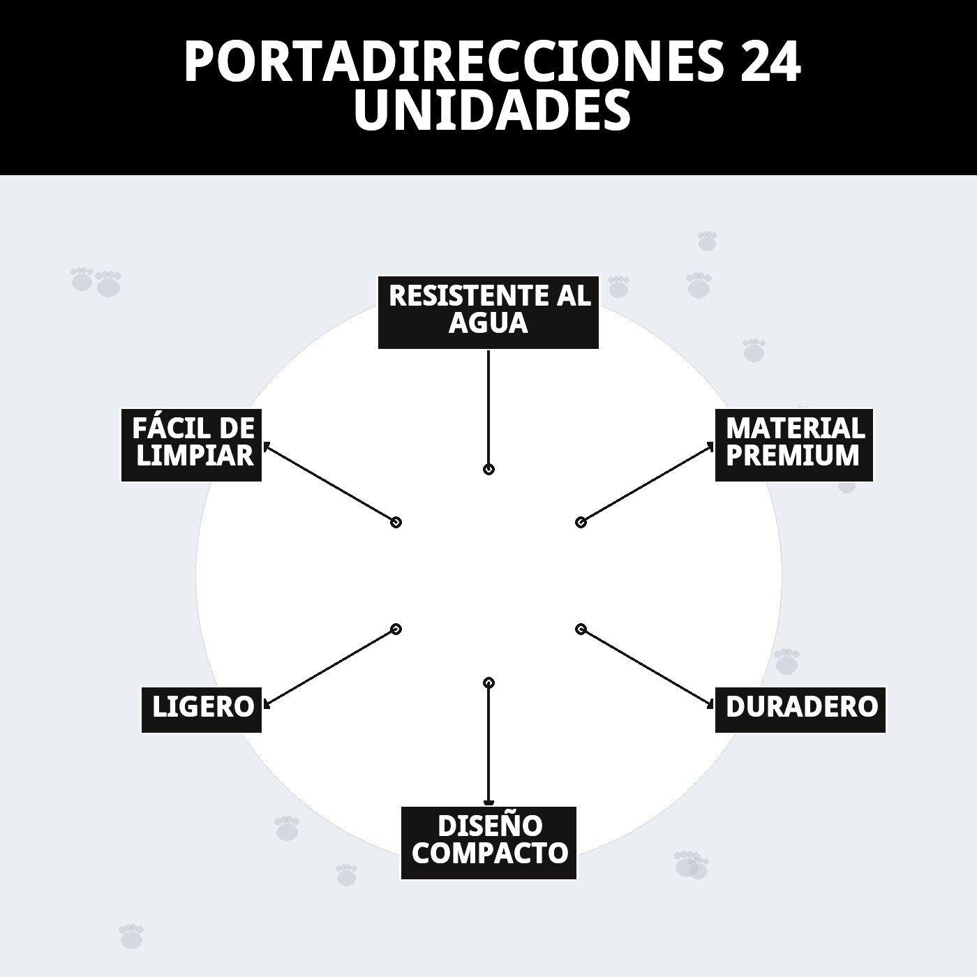 Expositor de 24 Portadirecciones para Collar de Perro y Gato | Identificación Segura – Moly