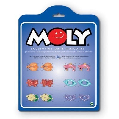 Expositor Moly con 12 Clips para el Pelo | Accesorios Resistentes y Coloridos para Peluquería Canina
