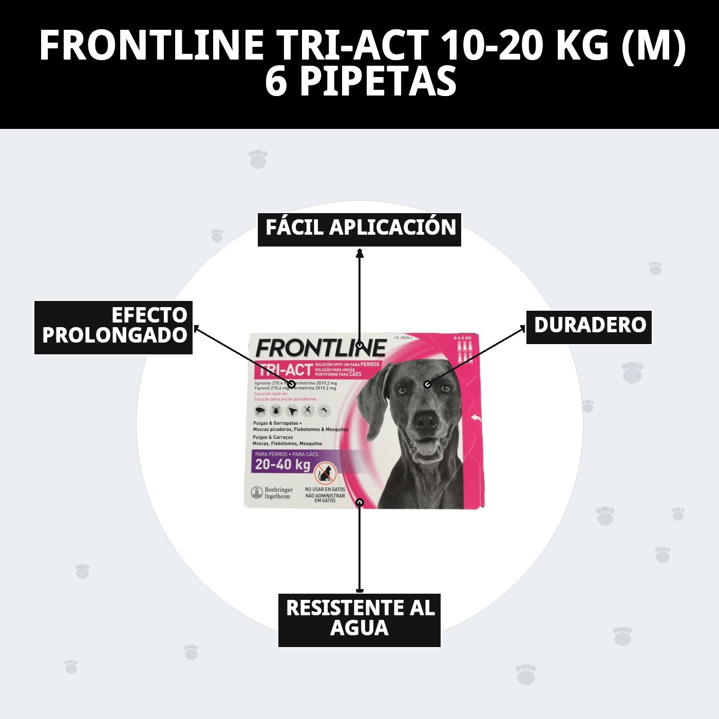 FRONTLINE TRI-ACT 10-20 KG (M) 6 PIPETAS