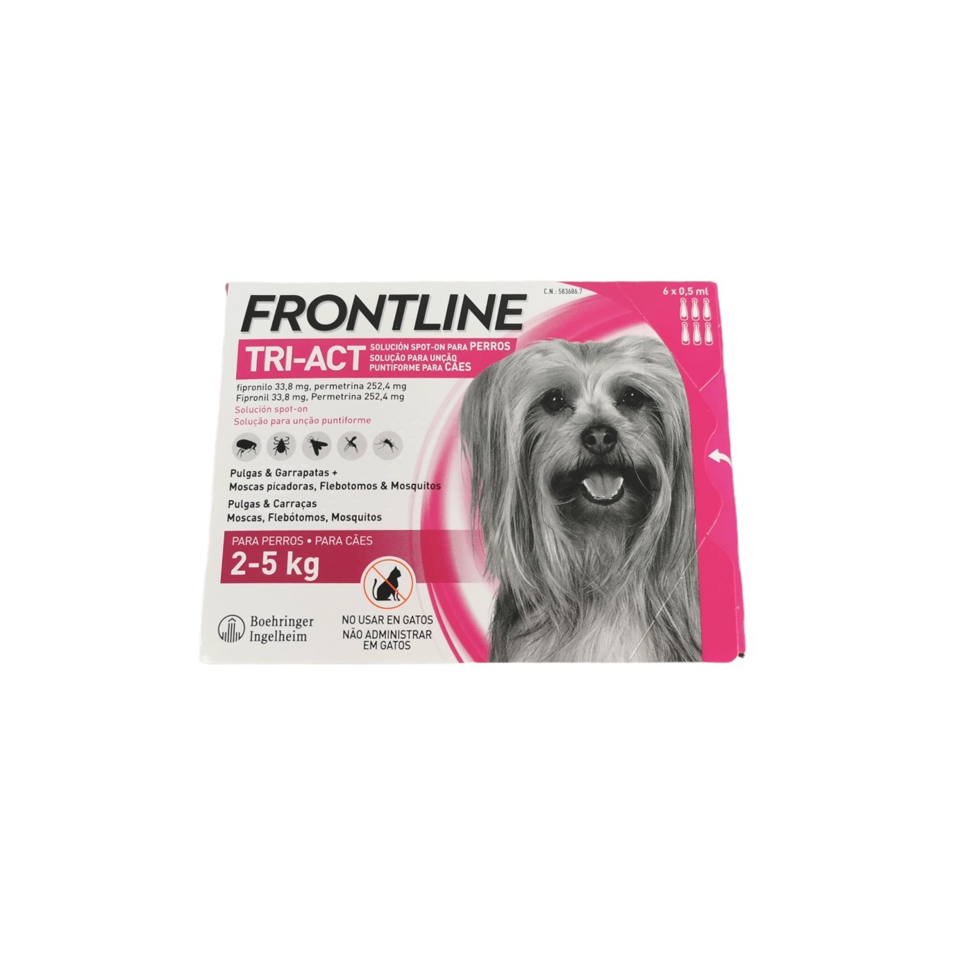 FRONTLINE TRI-ACT 2-5 KG XS  6 PIPETAS