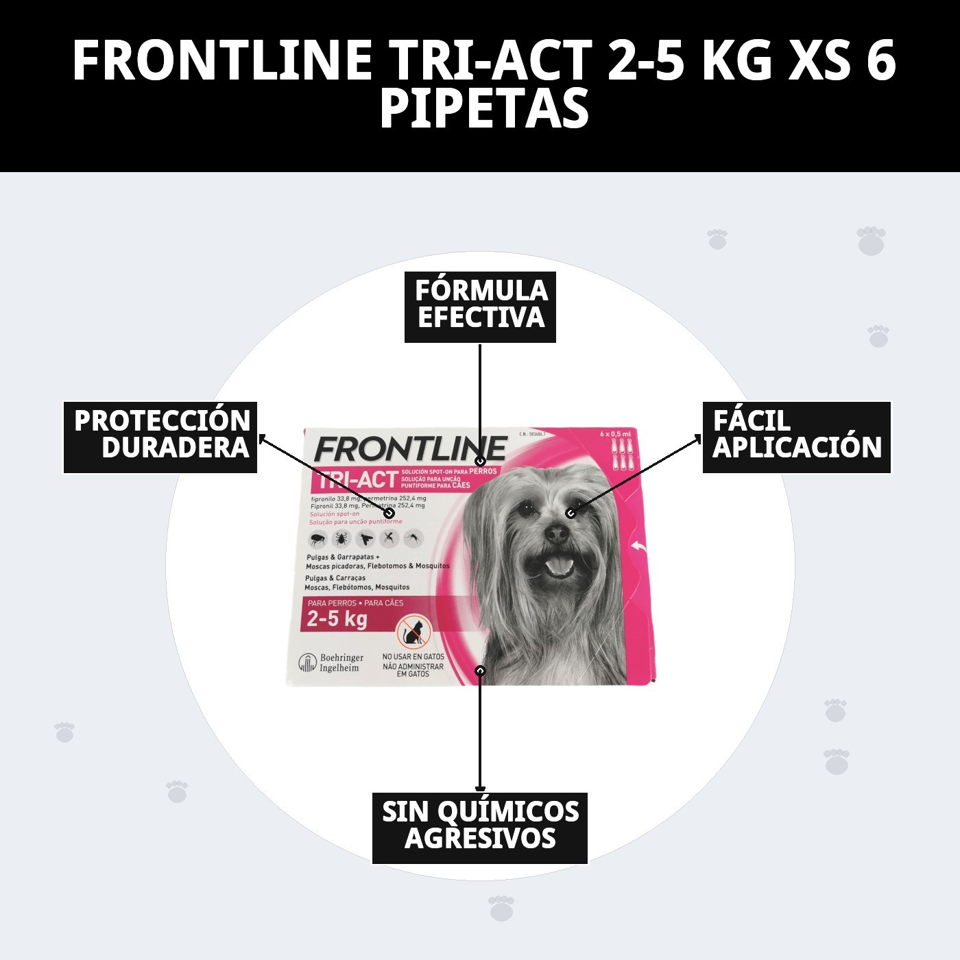 FRONTLINE TRI-ACT 2-5 KG XS  6 PIPETAS