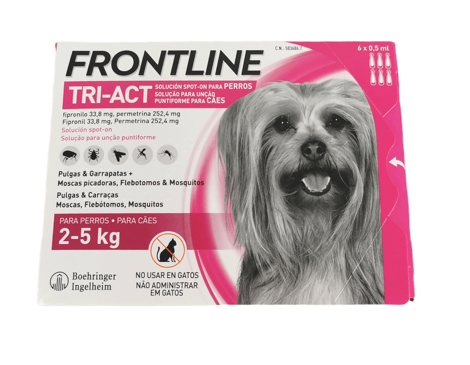 FRONTLINE TRI-ACT 2-5 KG XS  6 PIPETAS
