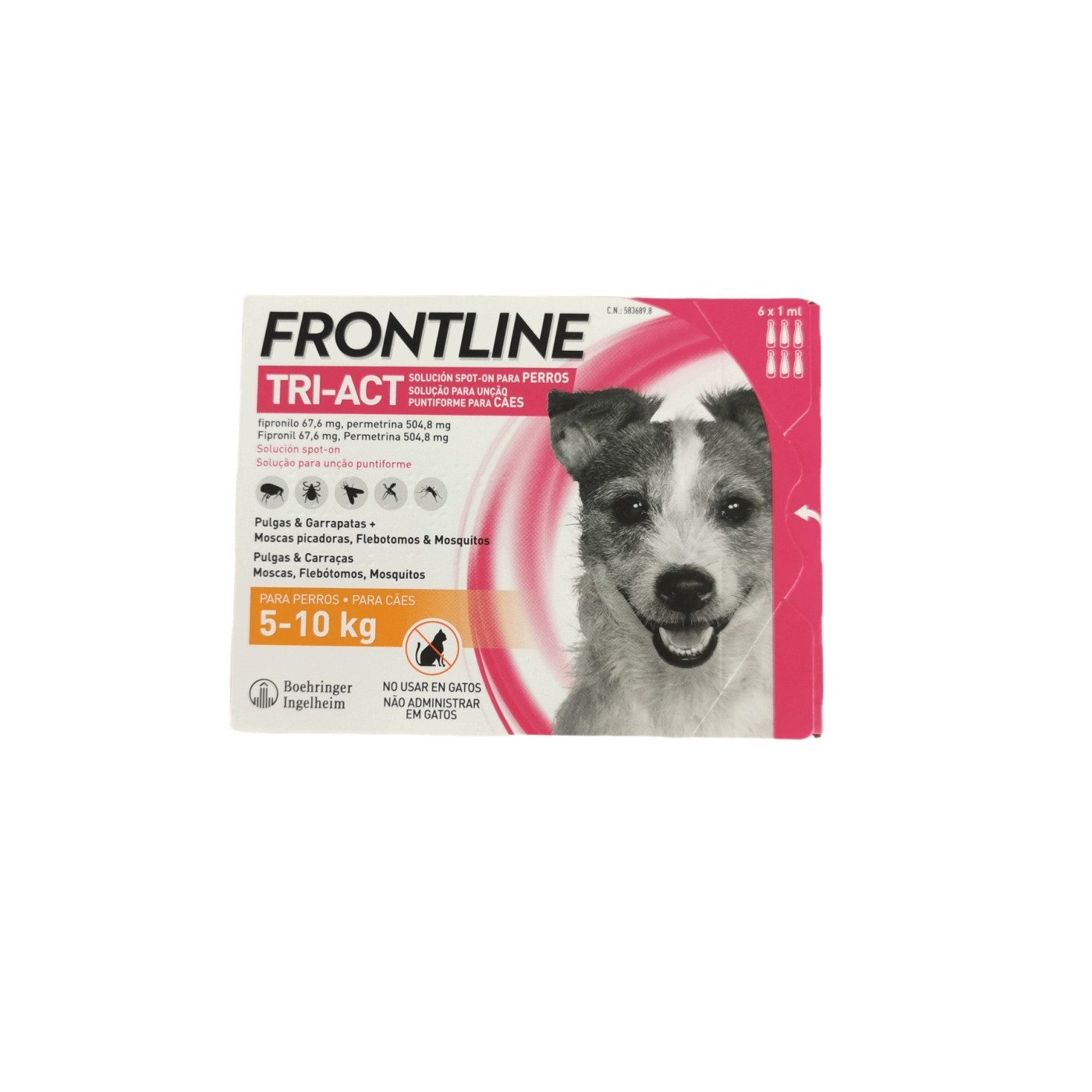 FRONTLINE TRI-ACT 5-10 KG (S) 6 PIPETAS