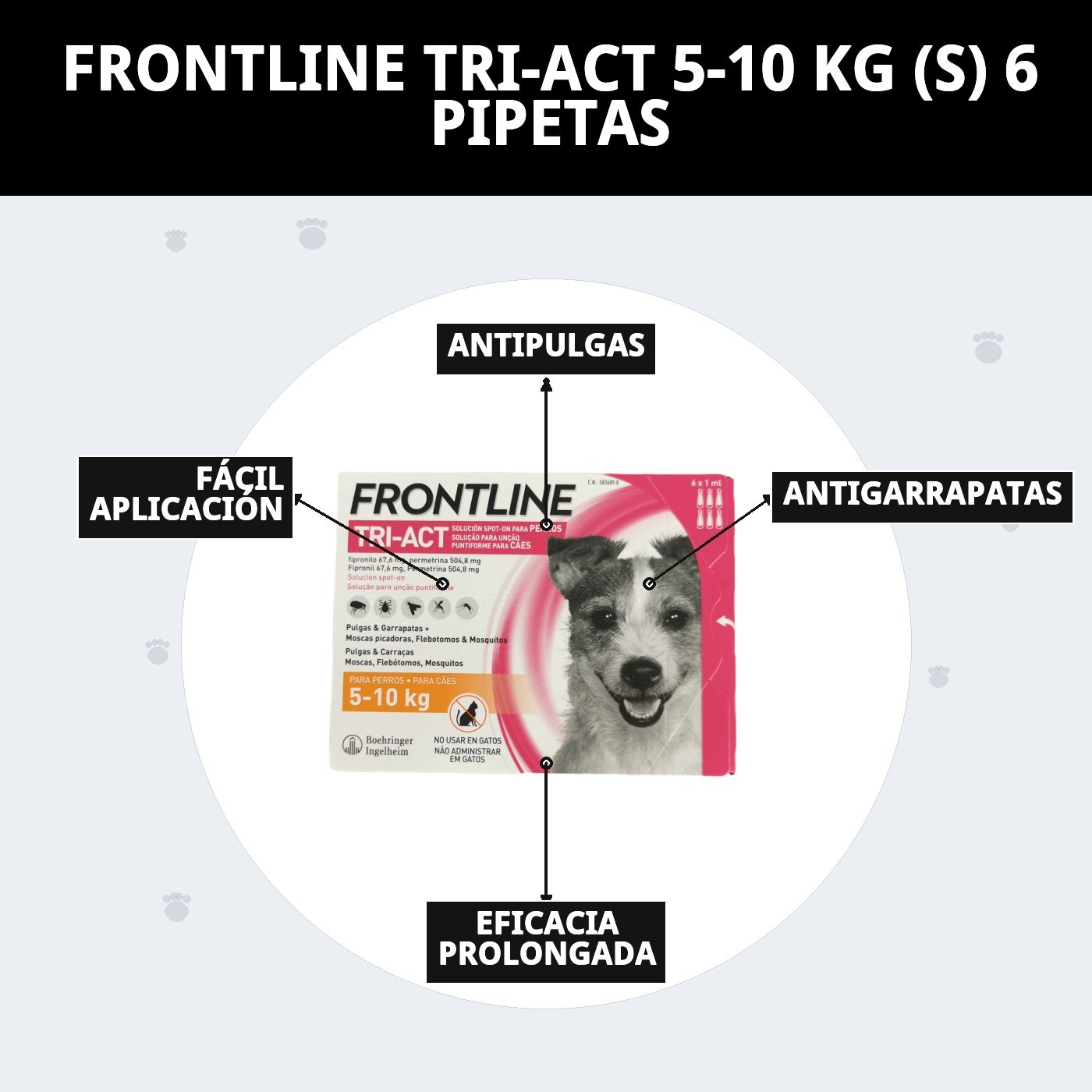 FRONTLINE TRI-ACT 5-10 KG (S) 6 PIPETAS