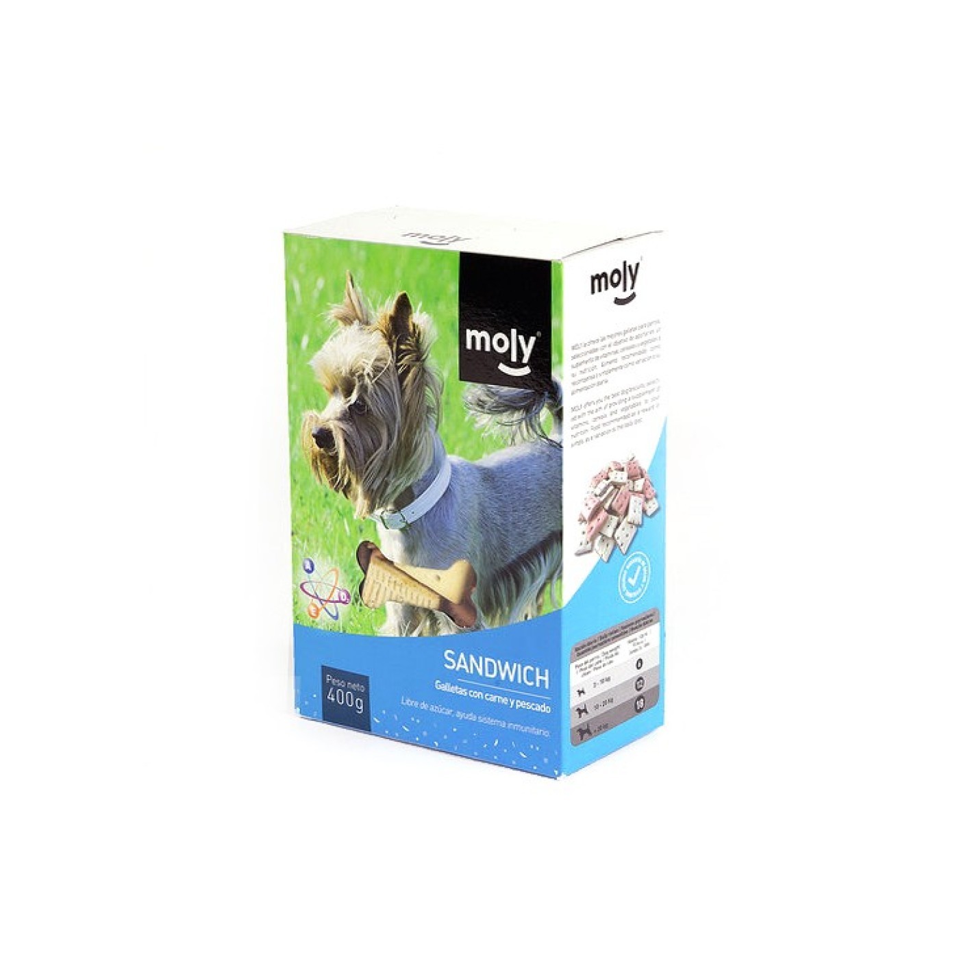 Galleta Sándwich Rellena 400 g | Snack Crujiente y Sabroso para Perros – Moly