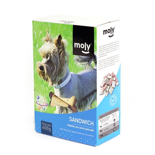 Galleta Sándwich Rellena 400 g | Snack Crujiente y Sabroso para Perros – Moly