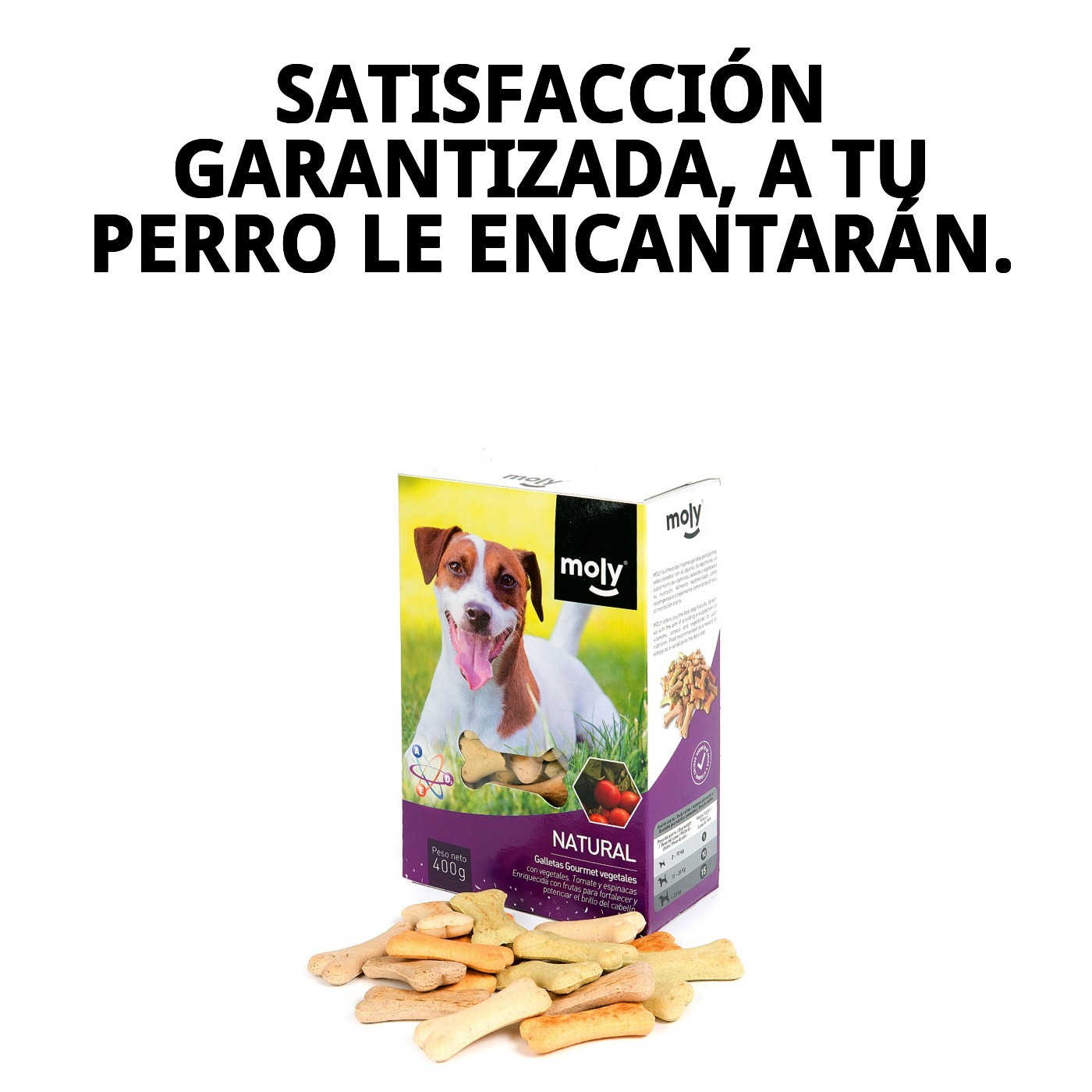 Galletas Gourmet Vegetales 400 g | Snack Natural, Ligero y Saludable para Perros – Moly