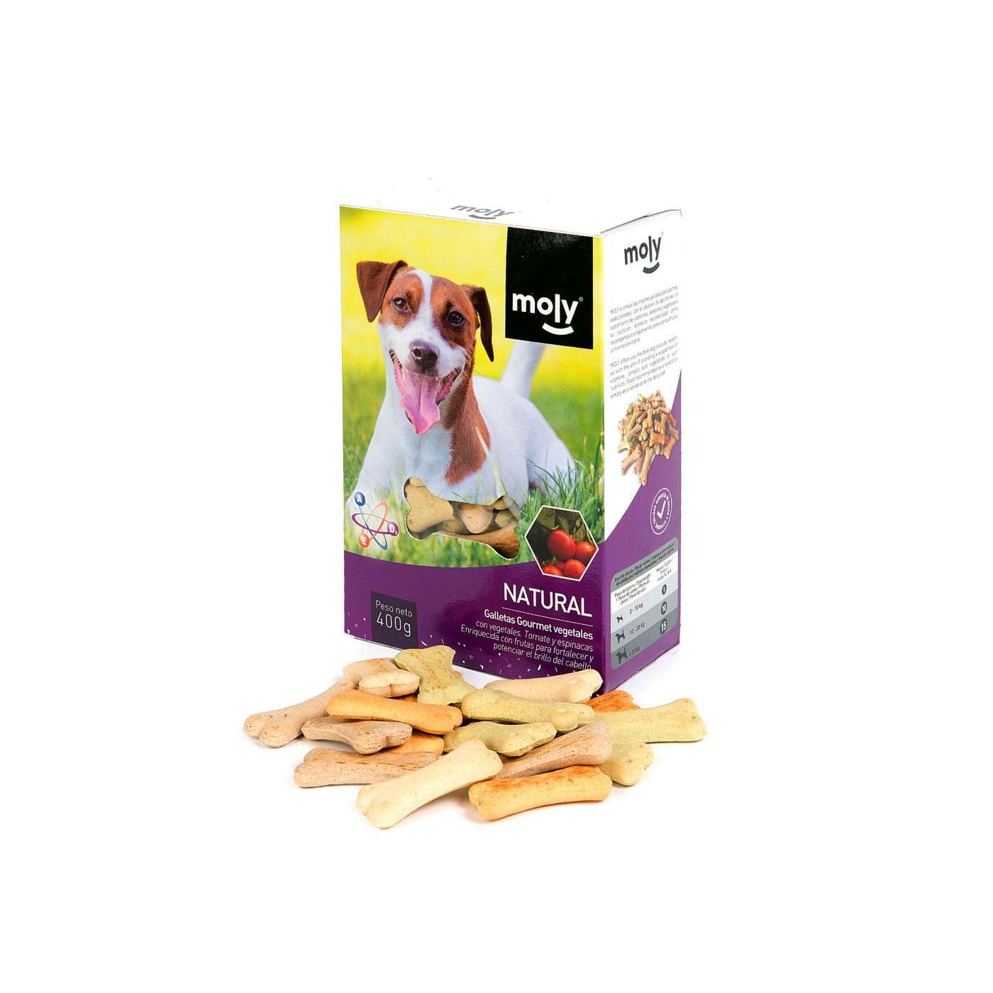 Galletas Gourmet Vegetales 400 g | Snack Natural, Ligero y Saludable para Perros – Moly