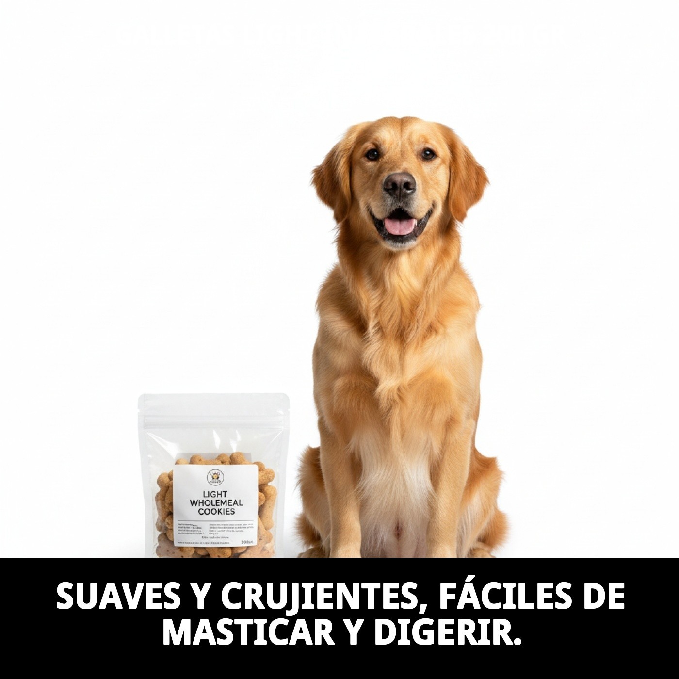 Galletas Light Integrales 200 g | Snack Bajo en Calorías y Alto en Fibra para Perros – Moly
