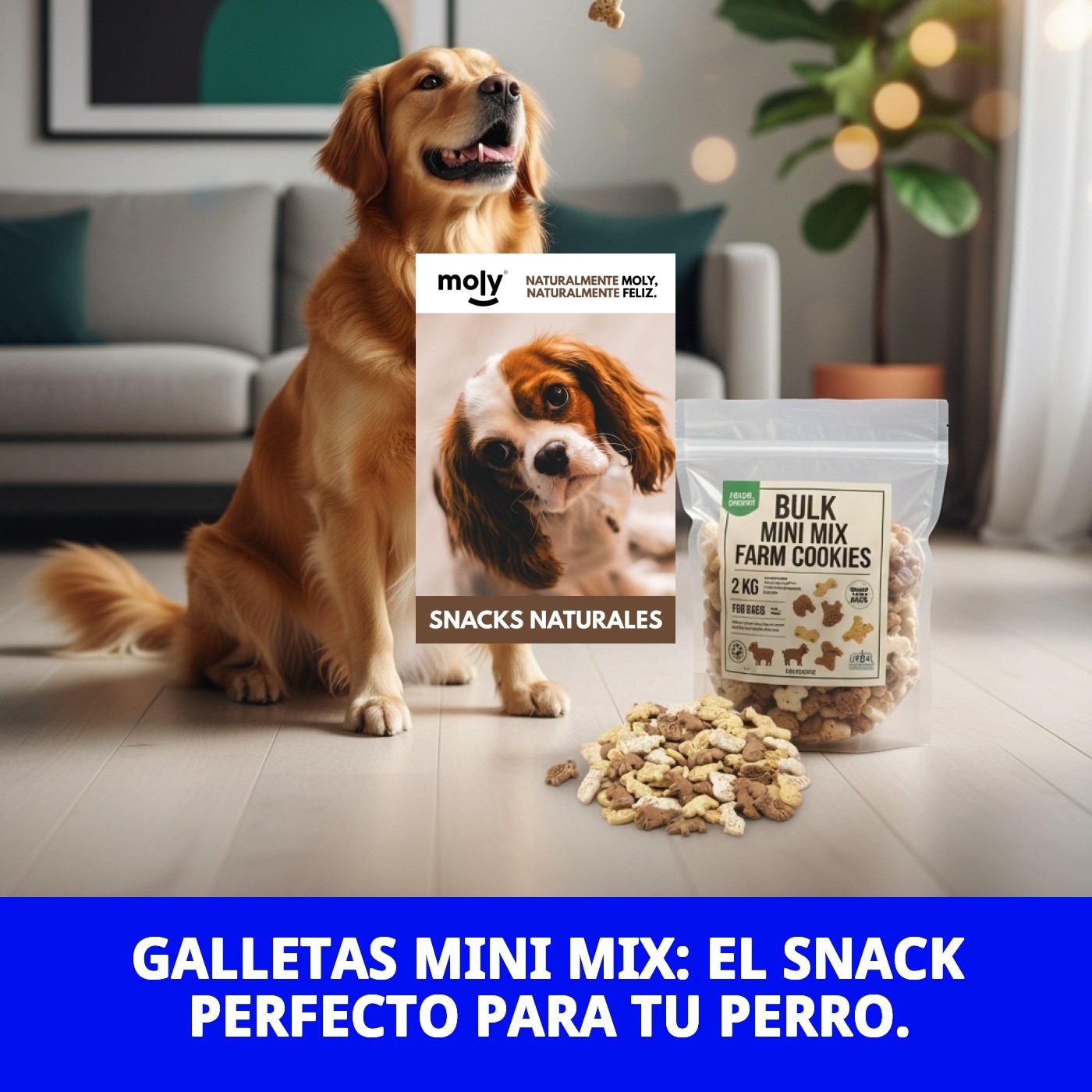 Galletas Mini Mix Granja 2 kg en Granel | Snack Variado y Crujiente para Perros – Moly