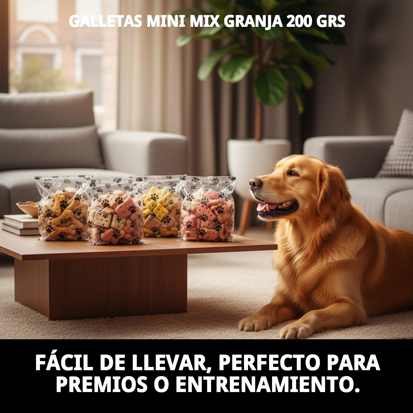 Galletas Mini Mix Granja 200 g | Snack Variado, Crujiente y Nutritivo para Perros – Moly
