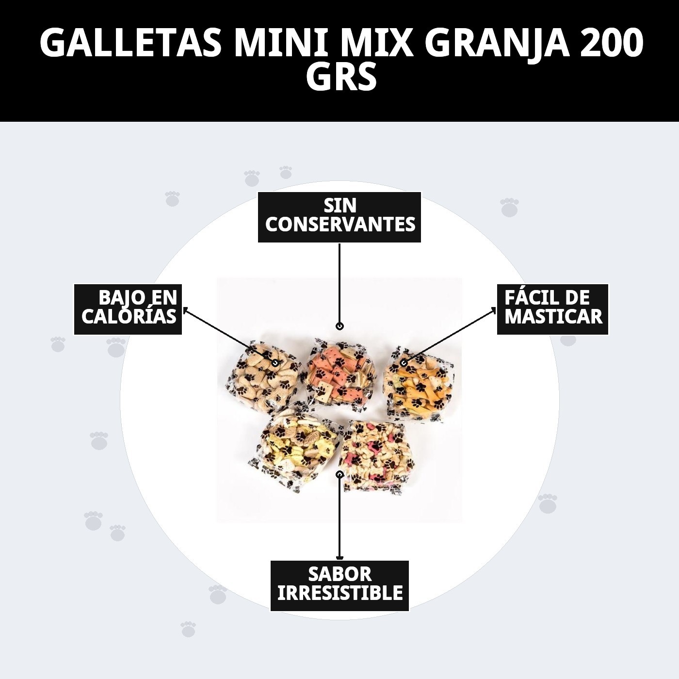 Galletas Mini Mix Granja 200 g | Snack Variado, Crujiente y Nutritivo para Perros – Moly