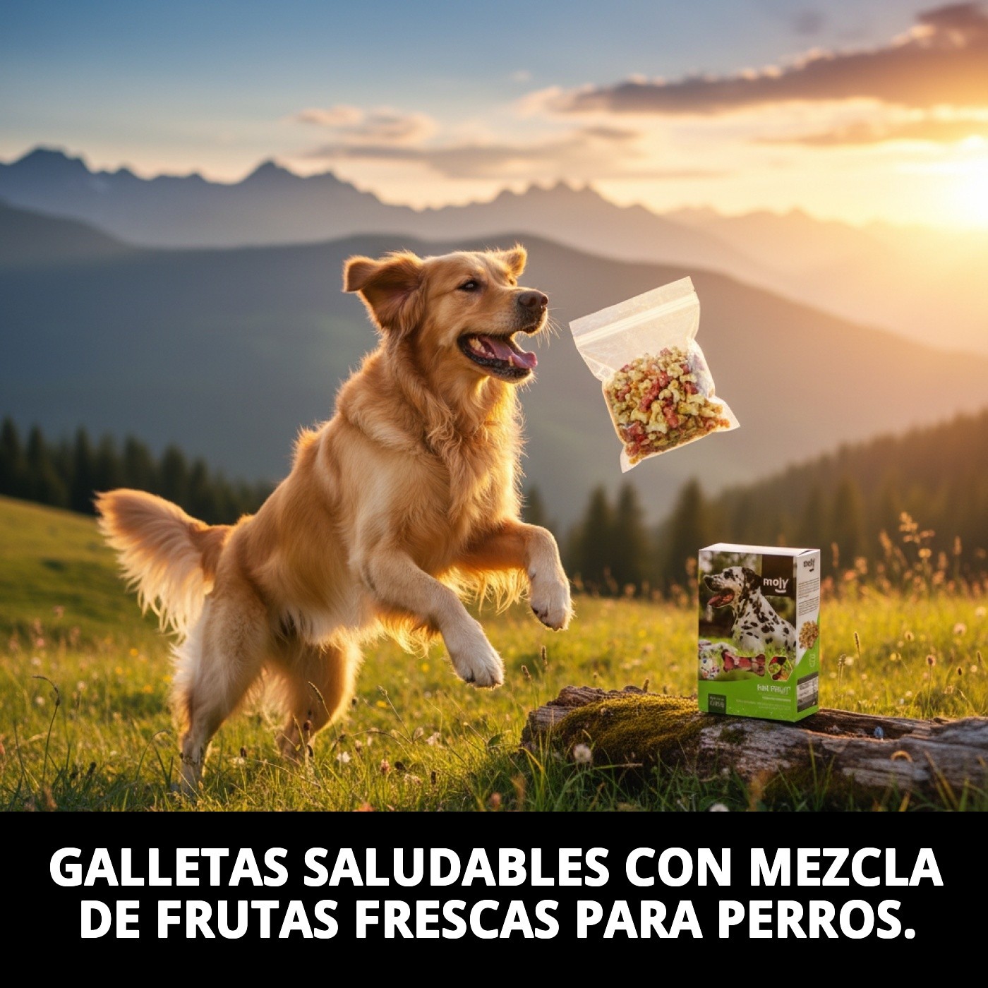 Galletas Mix Fruit Macedonia 400 g | Snack Natural de Frutas para Perros – Moly