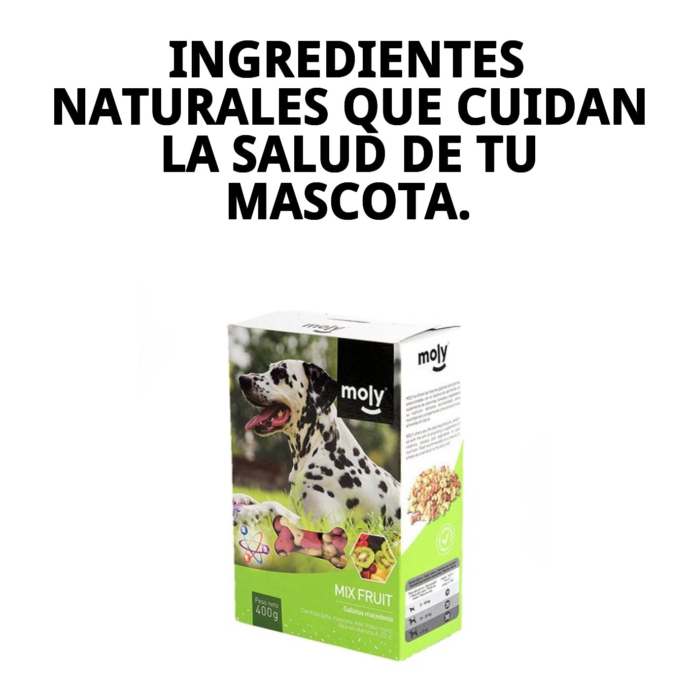 Galletas Mix Fruit Macedonia 400 g | Snack Natural de Frutas para Perros – Moly