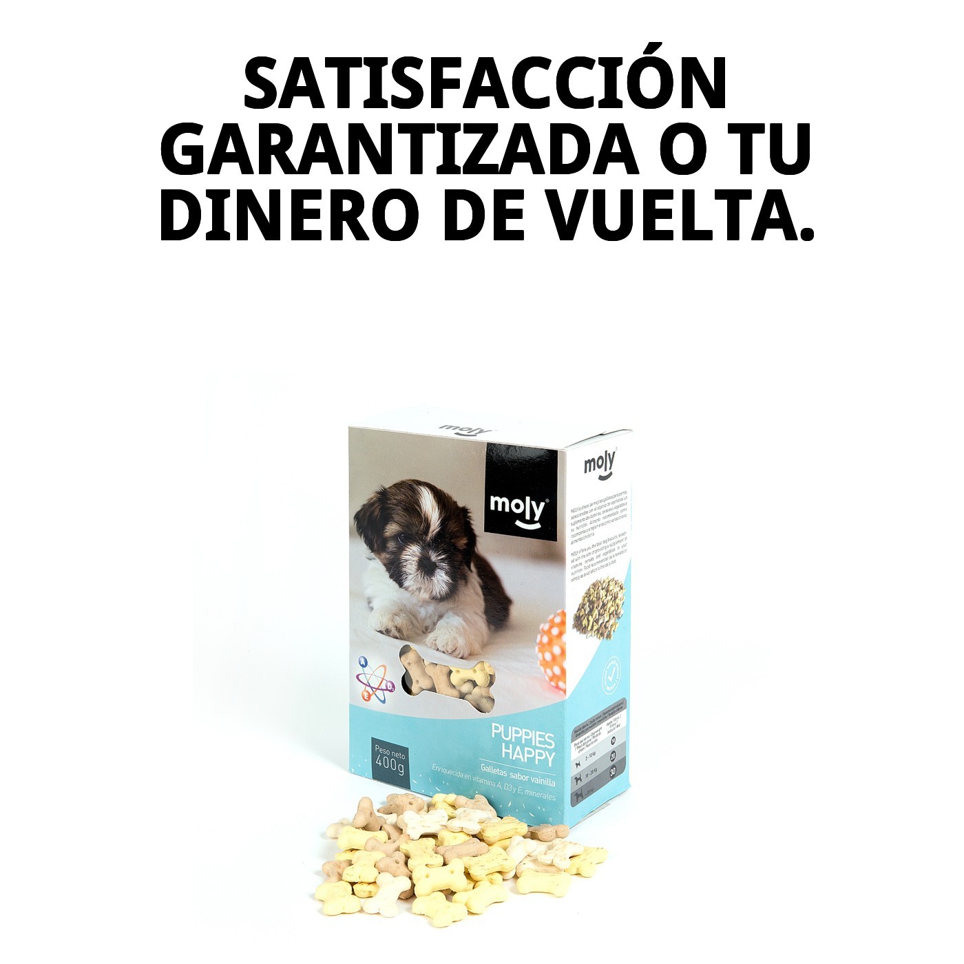 Galletas Puppy 400 g Moly | Snack Suave y Nutritivo para Cachorro