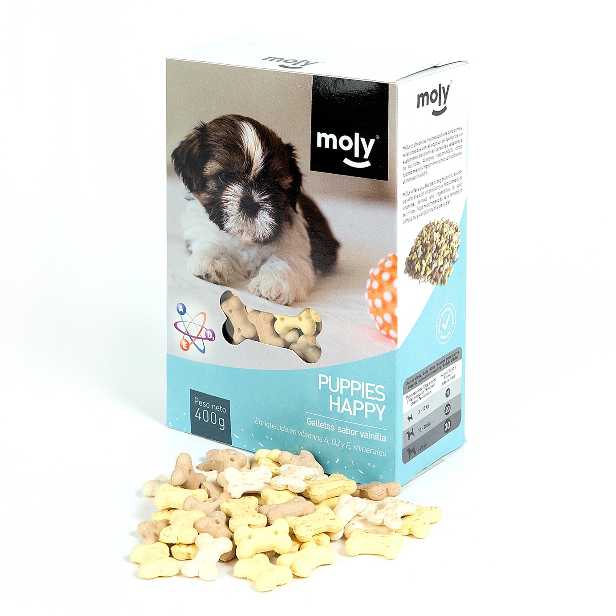 Galletas Puppy 400 g Moly | Snack Suave y Nutritivo para Cachorro