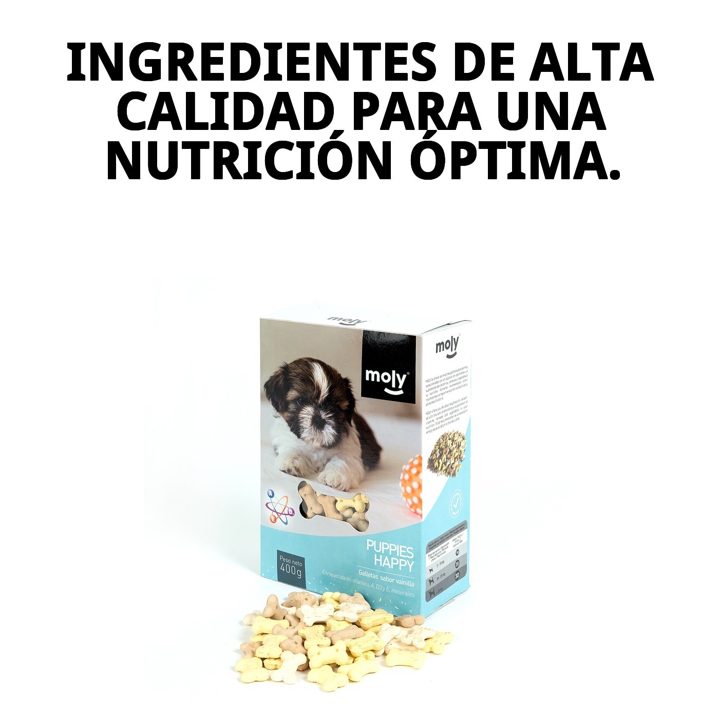 Galletas Puppy 400 g Moly | Snack Suave y Nutritivo para Cachorro