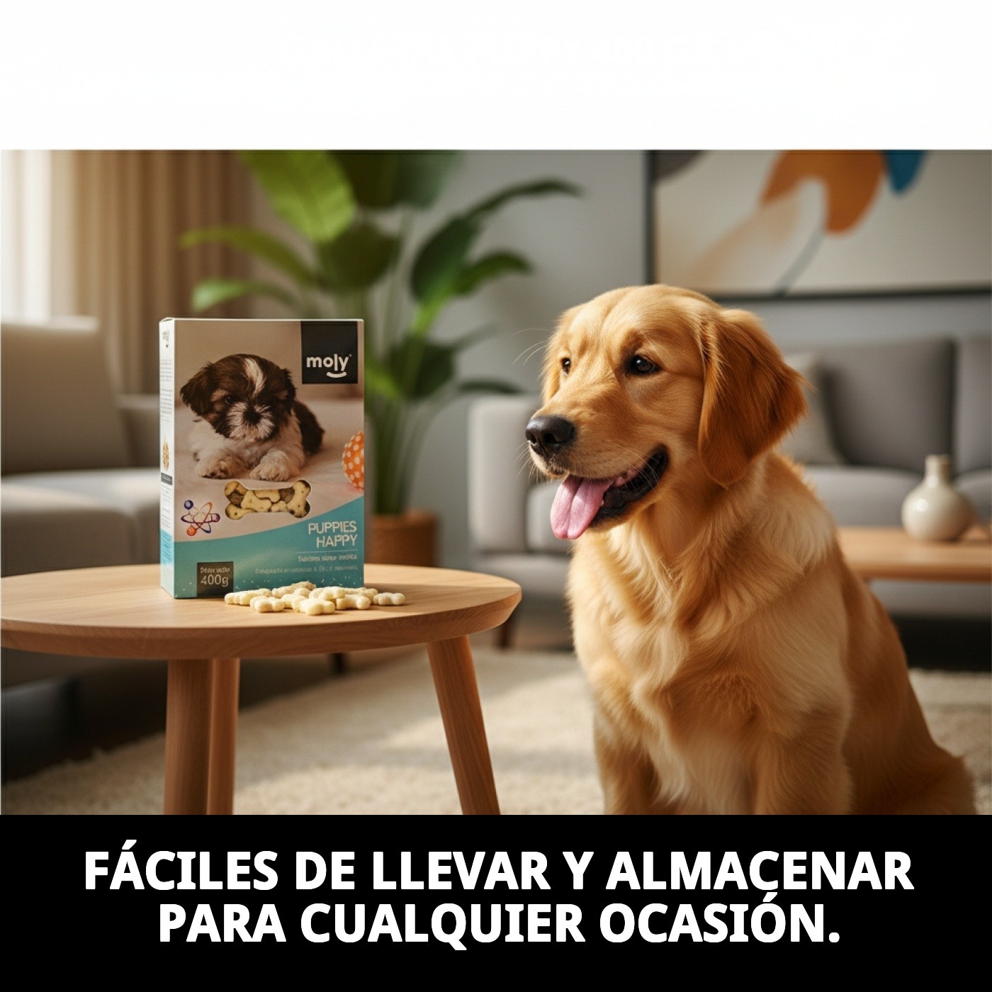 Galletas Puppy 400 g Moly | Snack Suave y Nutritivo para Cachorro