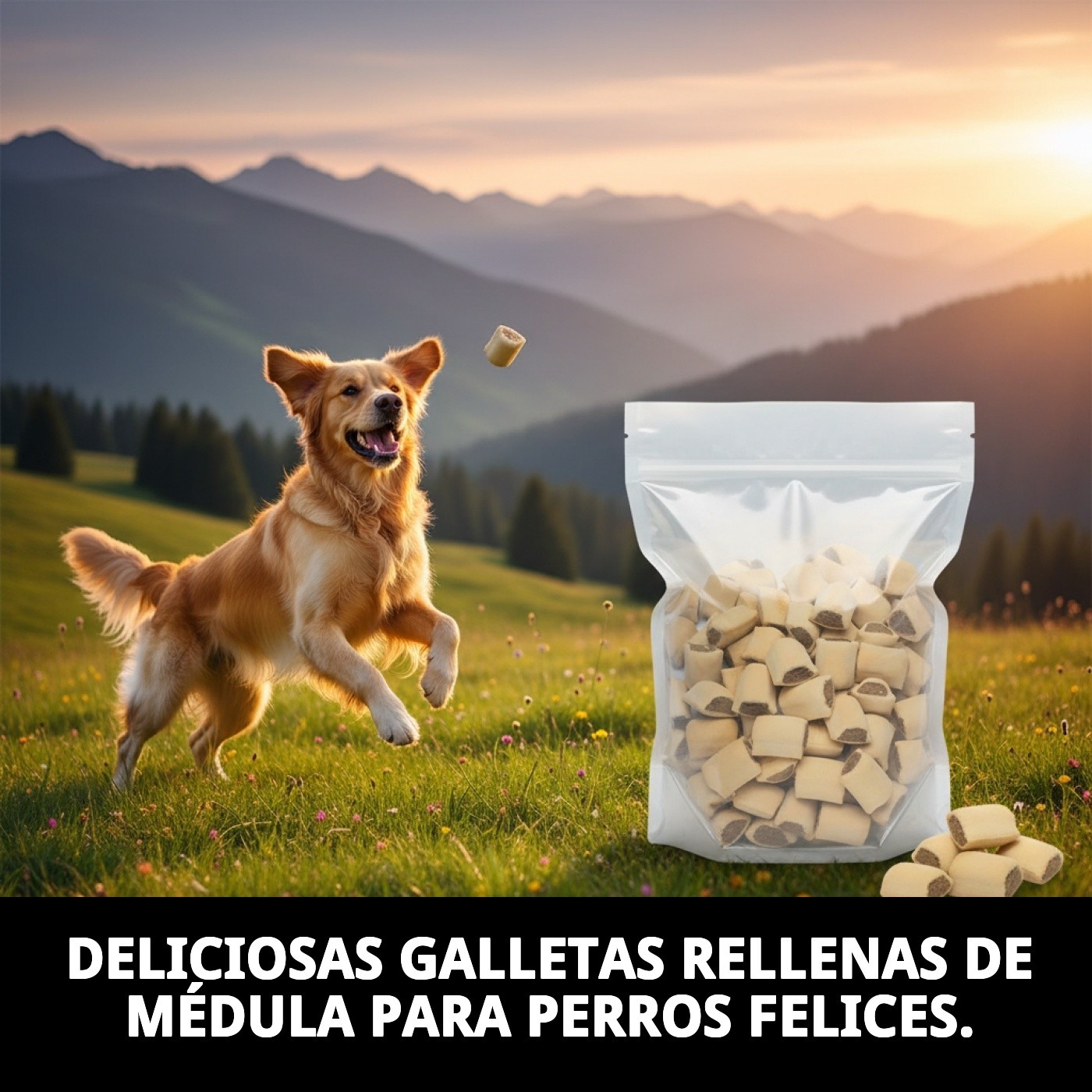 Galletas Rellenas de Médula 2 kg en Granel | Snack Crujiente y Nutritivo para Perros – Moly