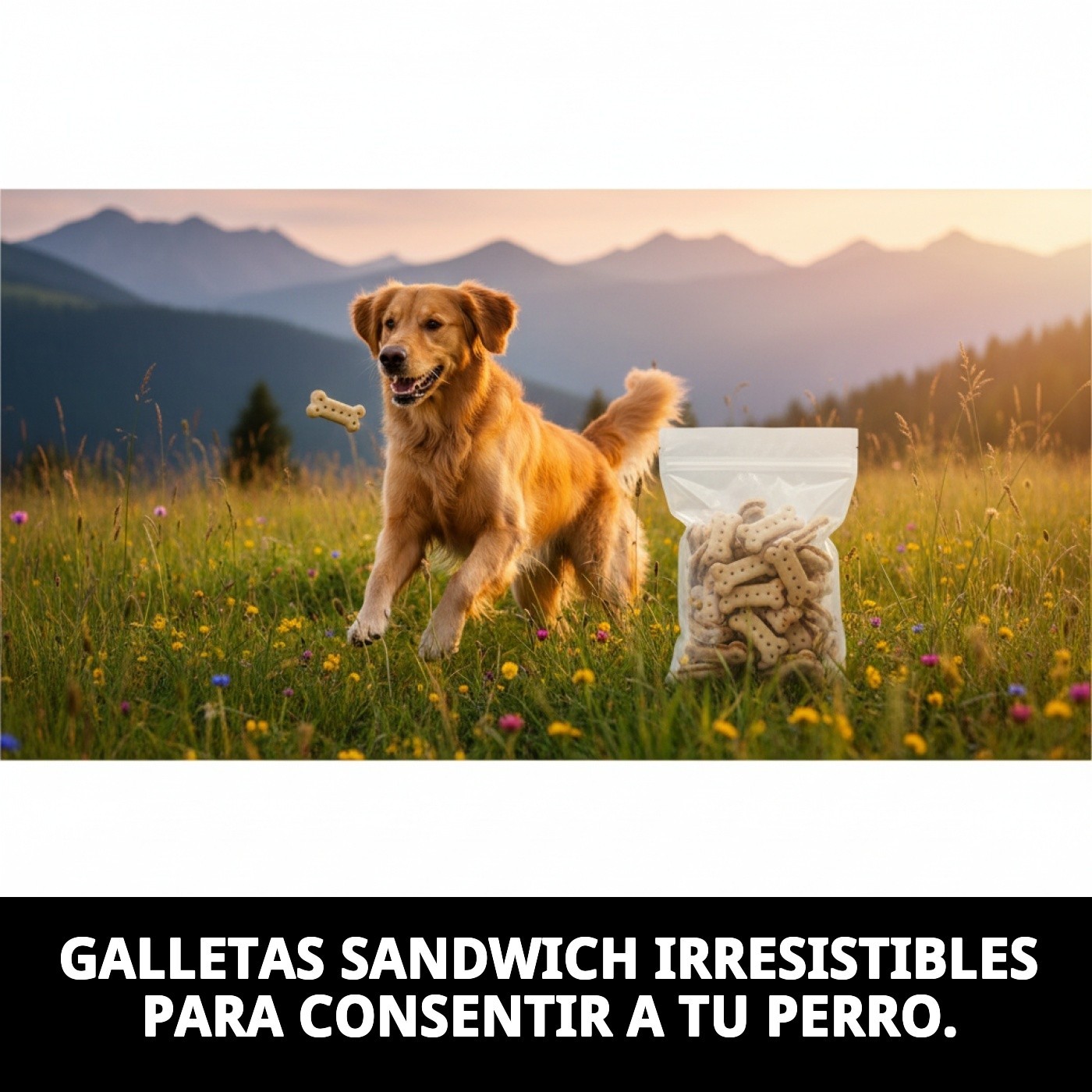 Galletas Sándwich 2 kg en Granel | Snack Crujiente y Relleno para Perros – Moly