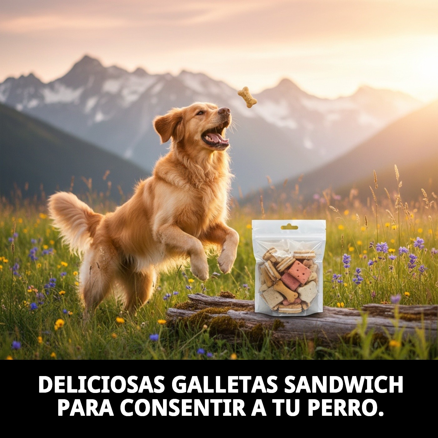 Galletas Sándwich Rellenas 200 g | Snack Crujiente y Sabroso para Perros – Moly