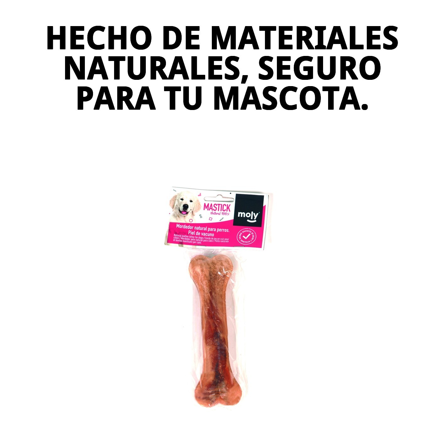 Hueso Prensado 16 cm Moly | Snack Natural y Duradero para Perros de Tamaño Medio