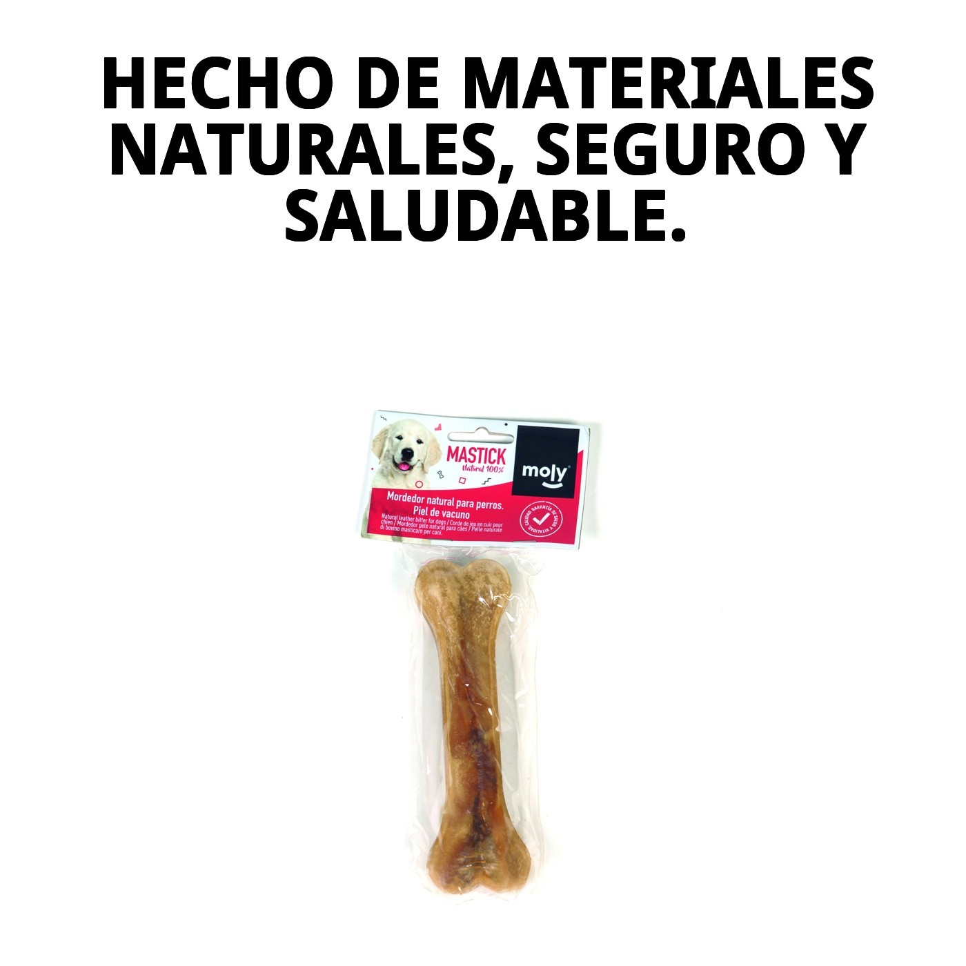 Hueso Prensado 21 cm Moly | Snack Natural y Duradero para Perros de Tamaño Medio