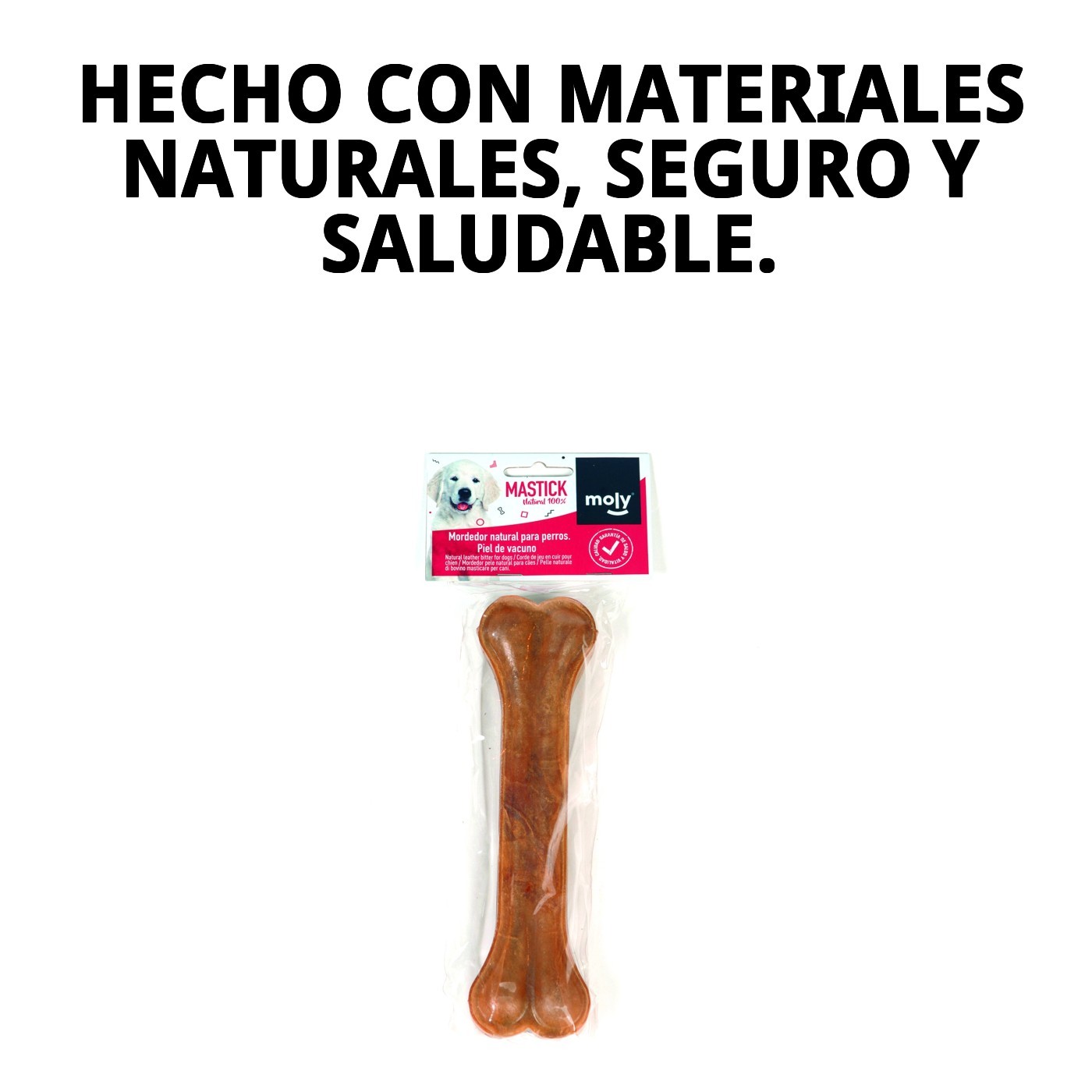 Hueso Prensado 26 cm Moly | Snack Natural y Resistente para Perros Medianos y Grandes