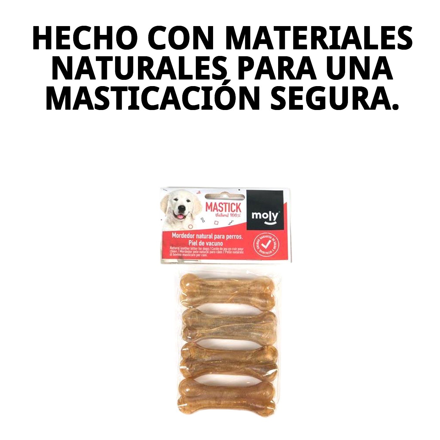Hueso Prensado 8 cm P-4 Moly | Snack Natural y Duradero para Perros Pequeños