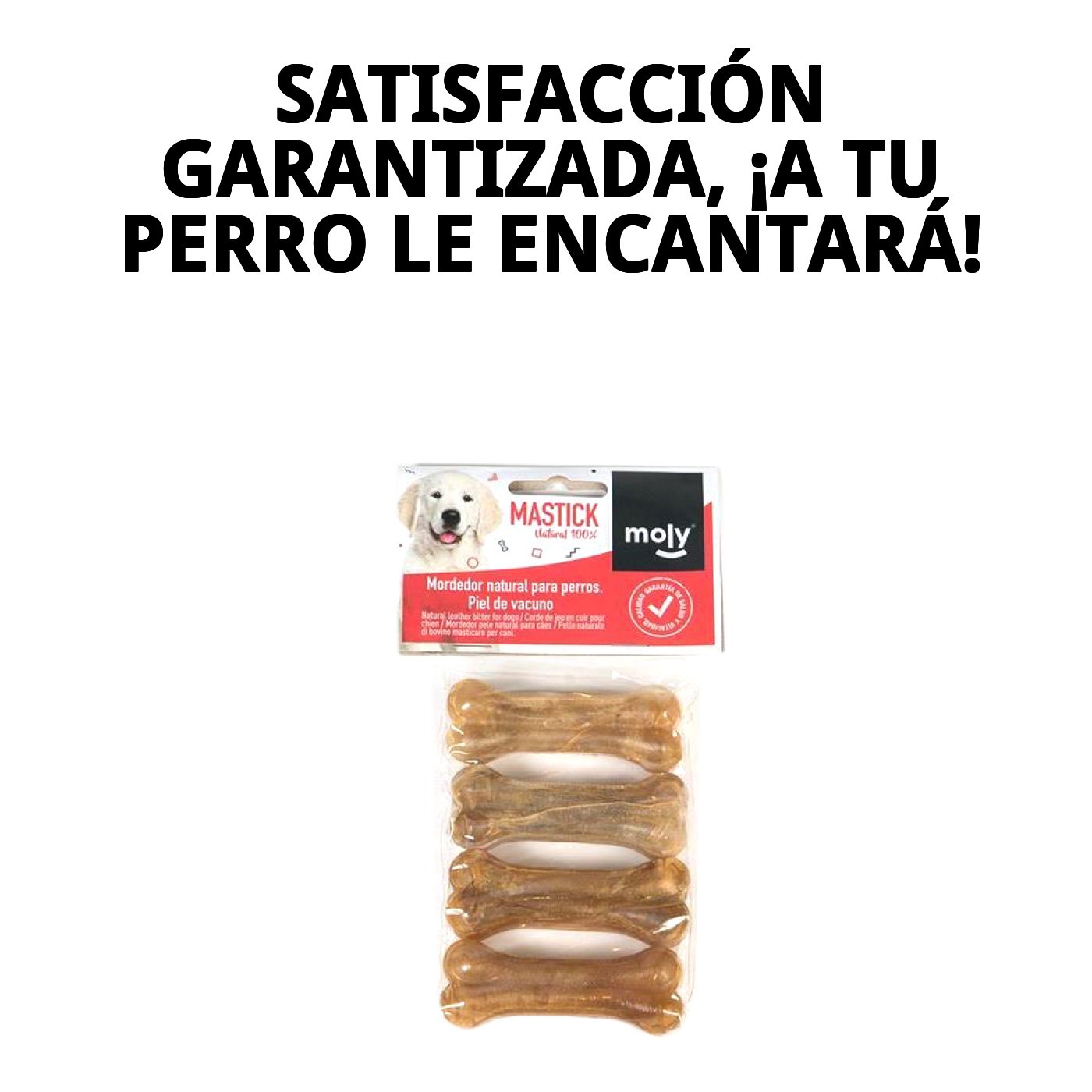 Hueso Prensado 8 cm P-4 Moly | Snack Natural y Duradero para Perros Pequeños